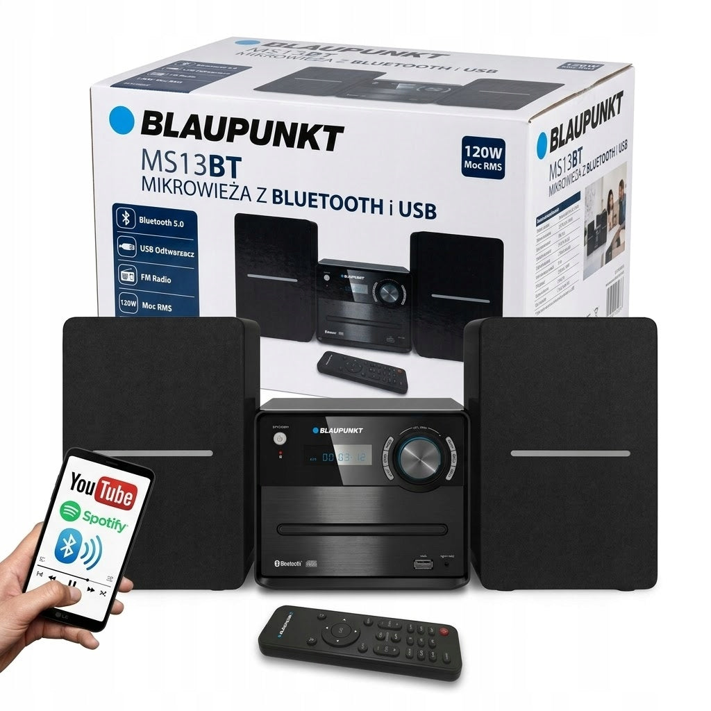 BLAUPUNKT MS13BT CD/MP3/FM/BT/USB/AUX/LED 30W STEREO + REMOTE CONTROL