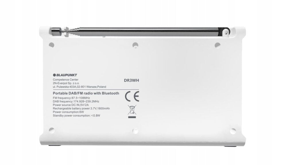 BLAUPUNKT PORTABLE RADIO DAB+FM BLUETOOTH BATTERY POWERED DR3WH Manufacturer code RTVBLPP024