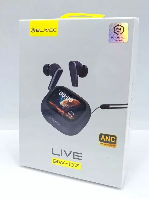 BLAVEC BLUETOOTH HEADPHONES TWS BW-07 LIVE WITH LCD DISPLAY BLACK