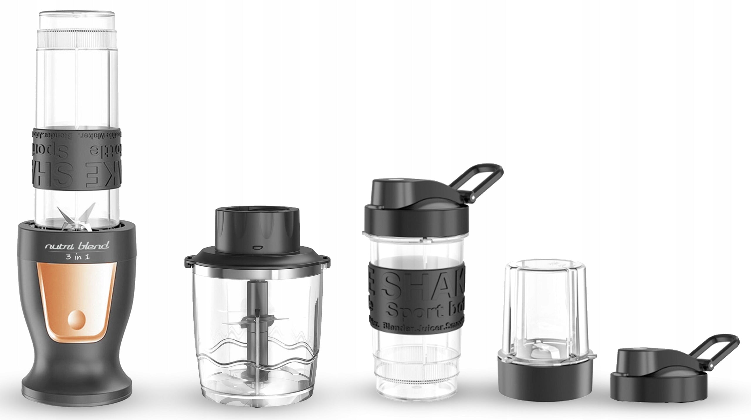 BLENDER 5 IN 1 CUP FOR SMOOTHIE COCKTAILS + 2 CUPS STRONG 300W SHARP Brand Kalorik