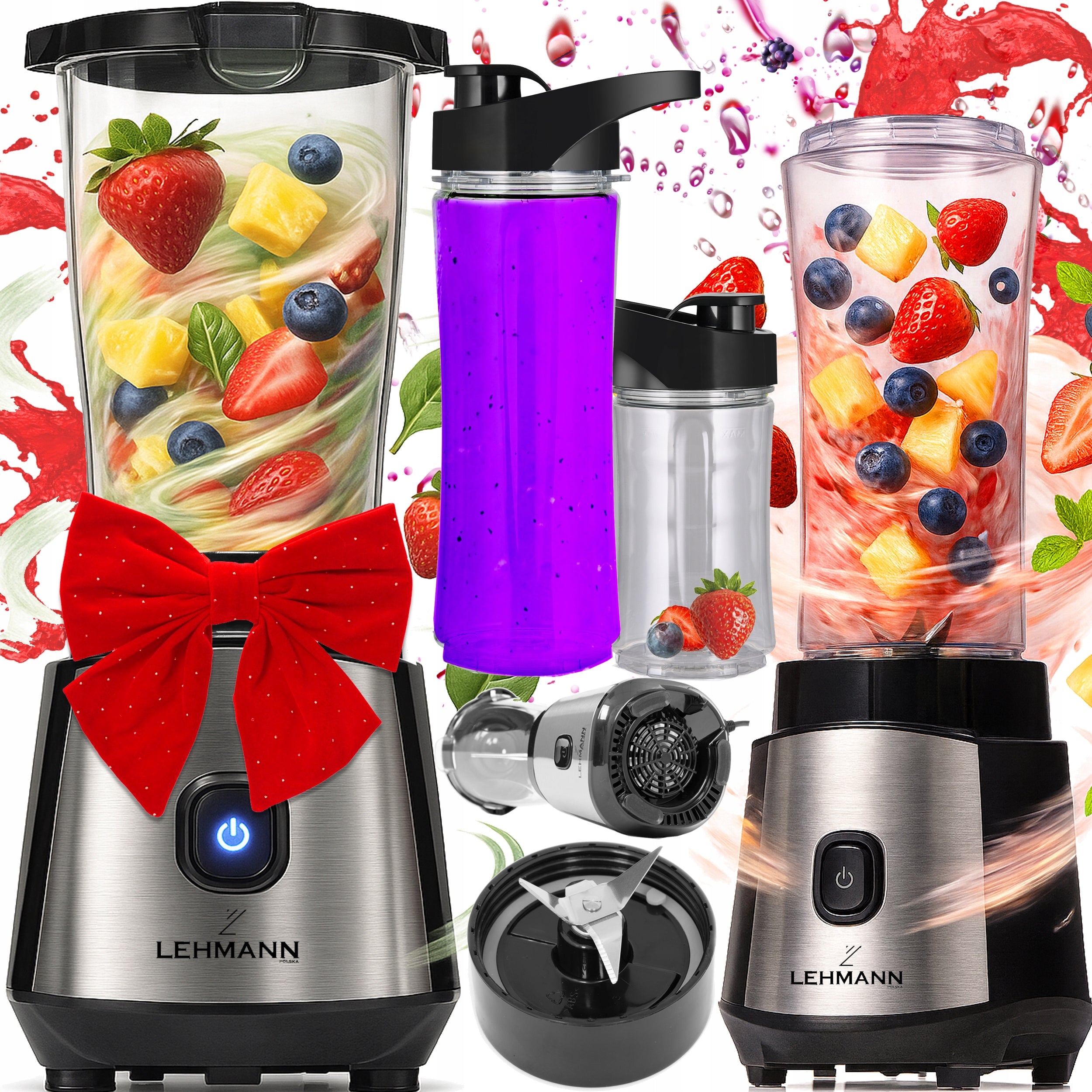 BLENDER CUP MIXER FOR SMOOTHIE COCKTAILS LEHMANN CRUSHES ICE 2 BOTTLES