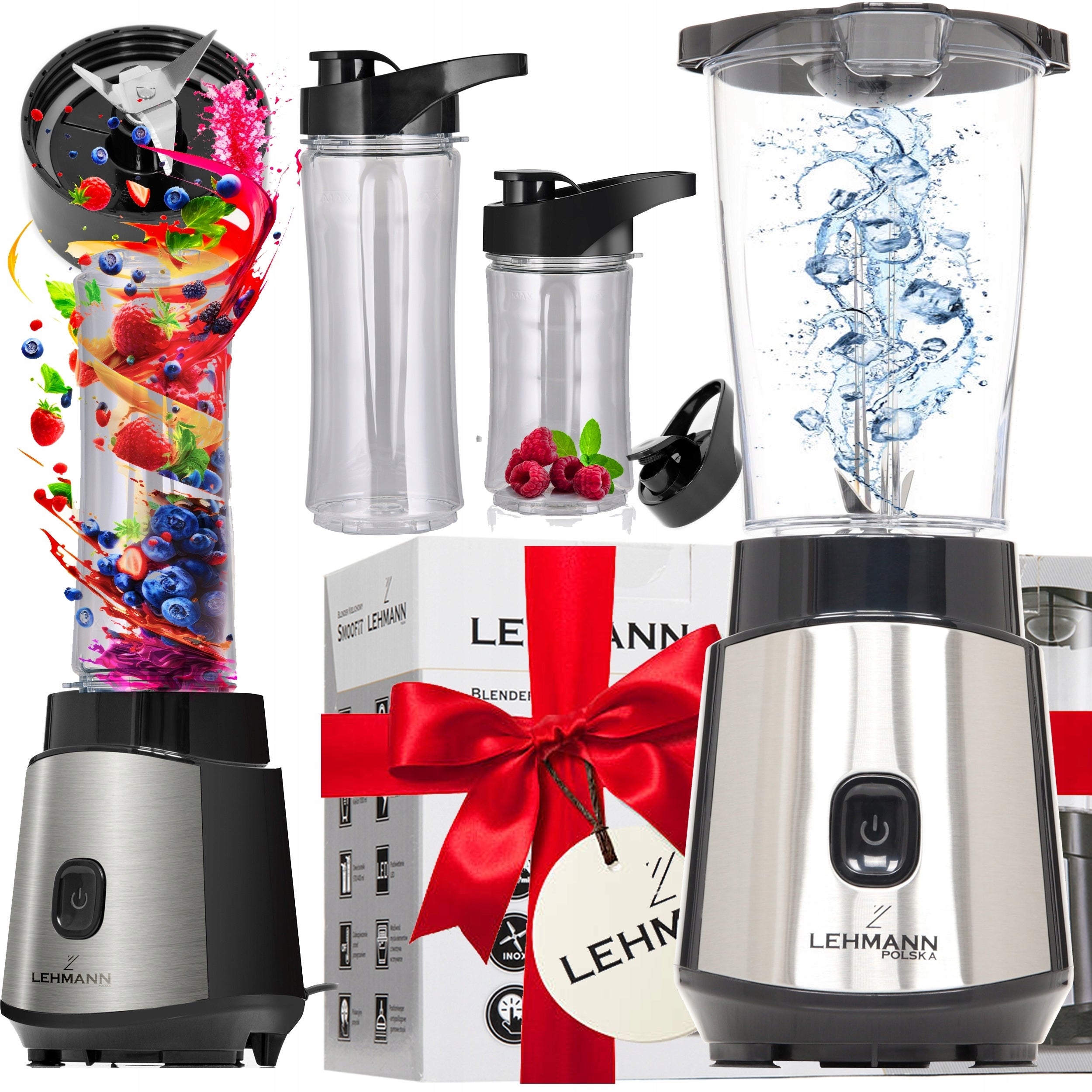 BLENDER CUP MIXER FOR SMOOTHIE COCKTAILS STRONG CRUSHES ICE 2 WATER BOTTLES Brand Lehmann
