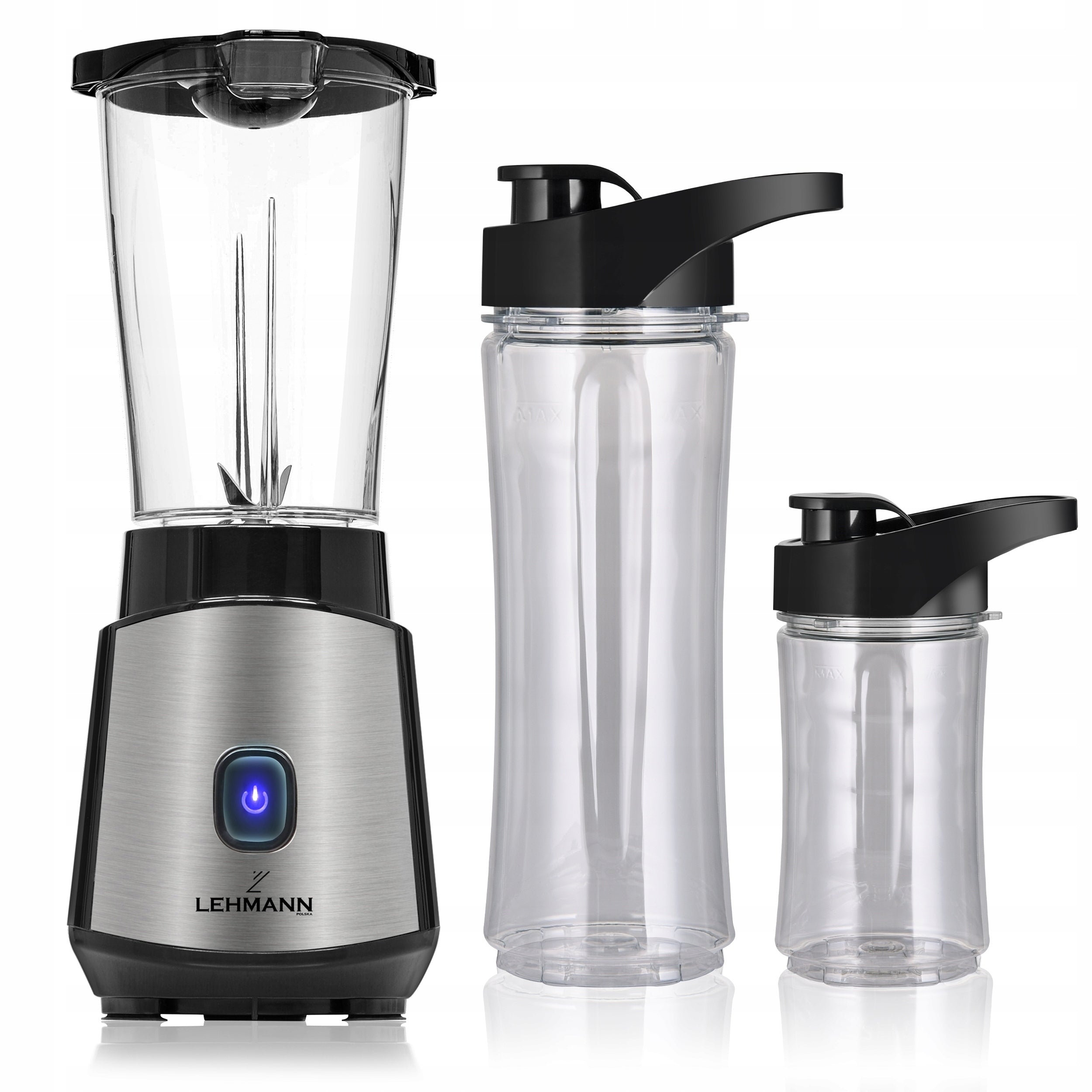 BLENDER CUP MIXER FOR SMOOTHIE COCKTAILS STRONG CRUSHES ICE 2 WATER BOTTLES Safety safety lock anti-slip feet protection against incorrect installation overheating protection