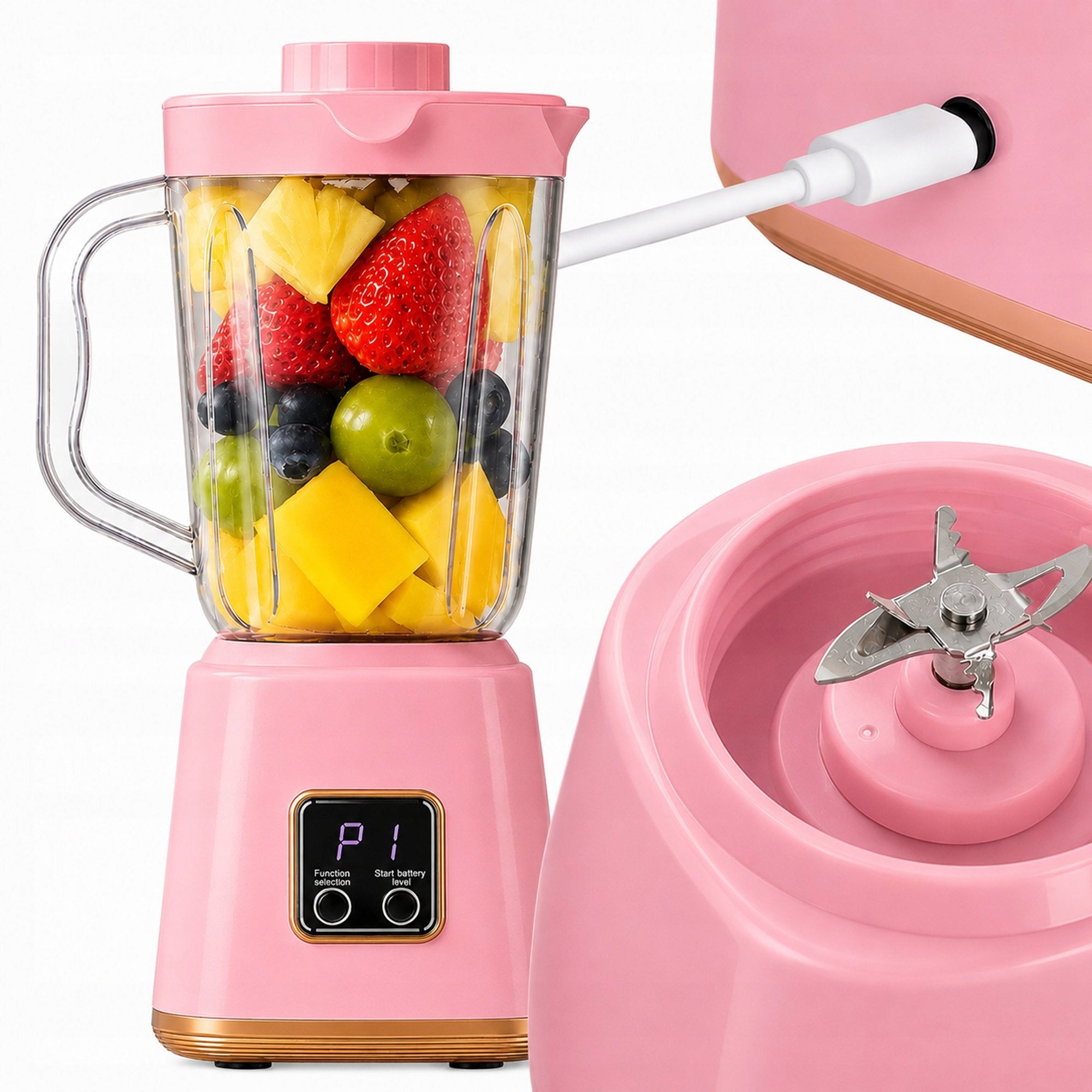 BLENDER FOR SMOOTHIE COCKTAIL CUP PORTABLE USB TRAVEL CONTAINER 600ML
