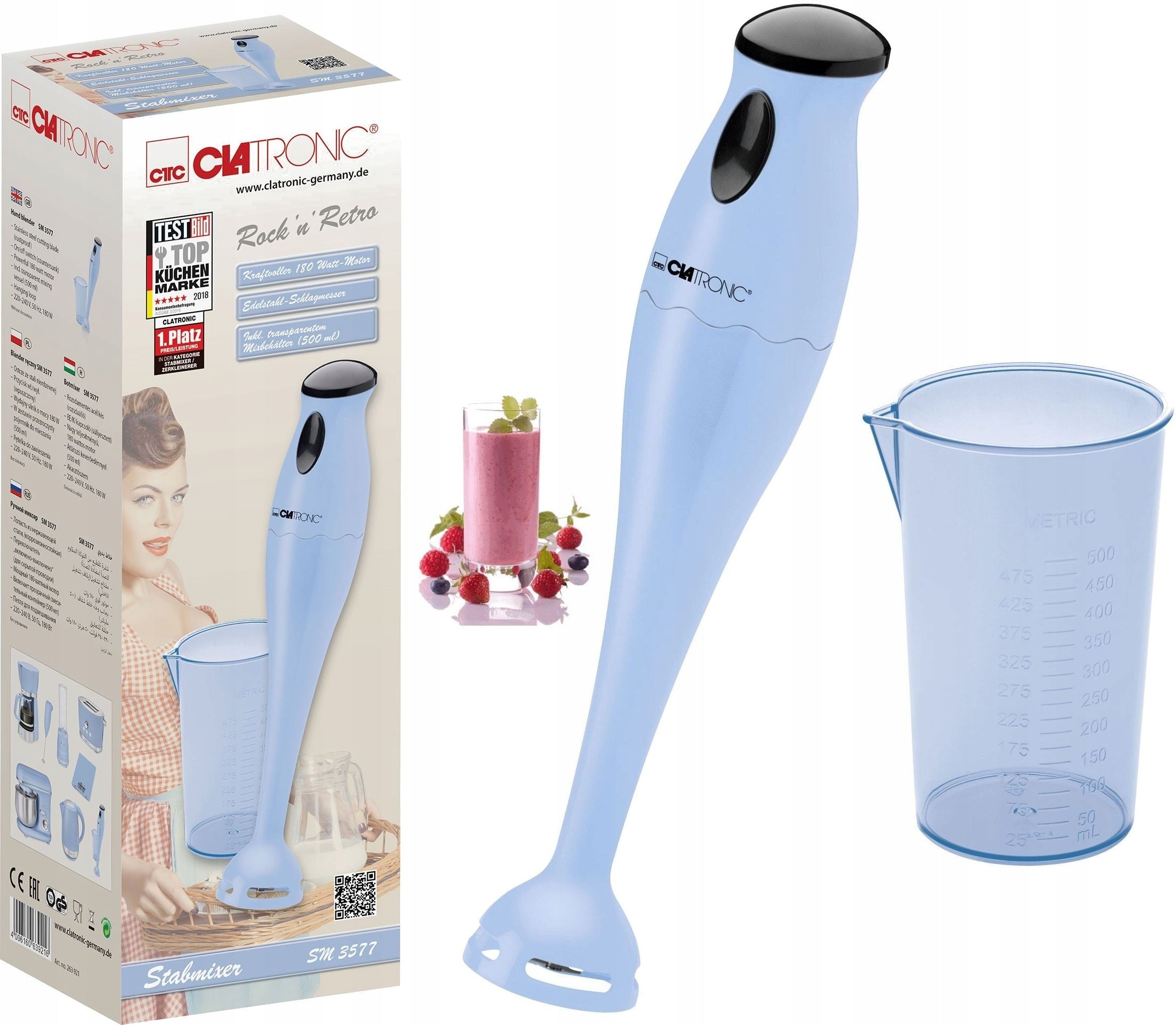 BLENDER HAND MIXER CLATRONIC SM 3577 BLUE