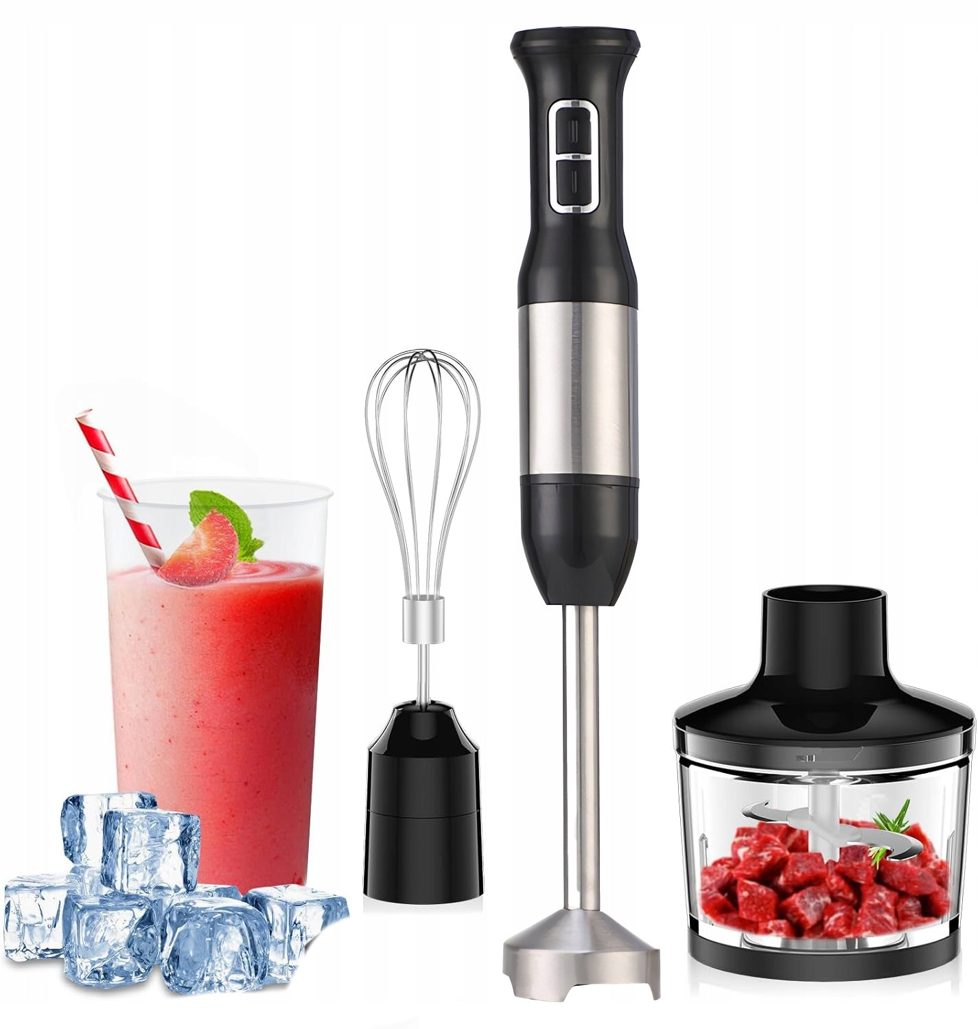 BLENDER HAND MIXER MULTIFUNCTIONAL TURBO MODE 400 IN ICE CRUSHER 4IN1 POWERFUL