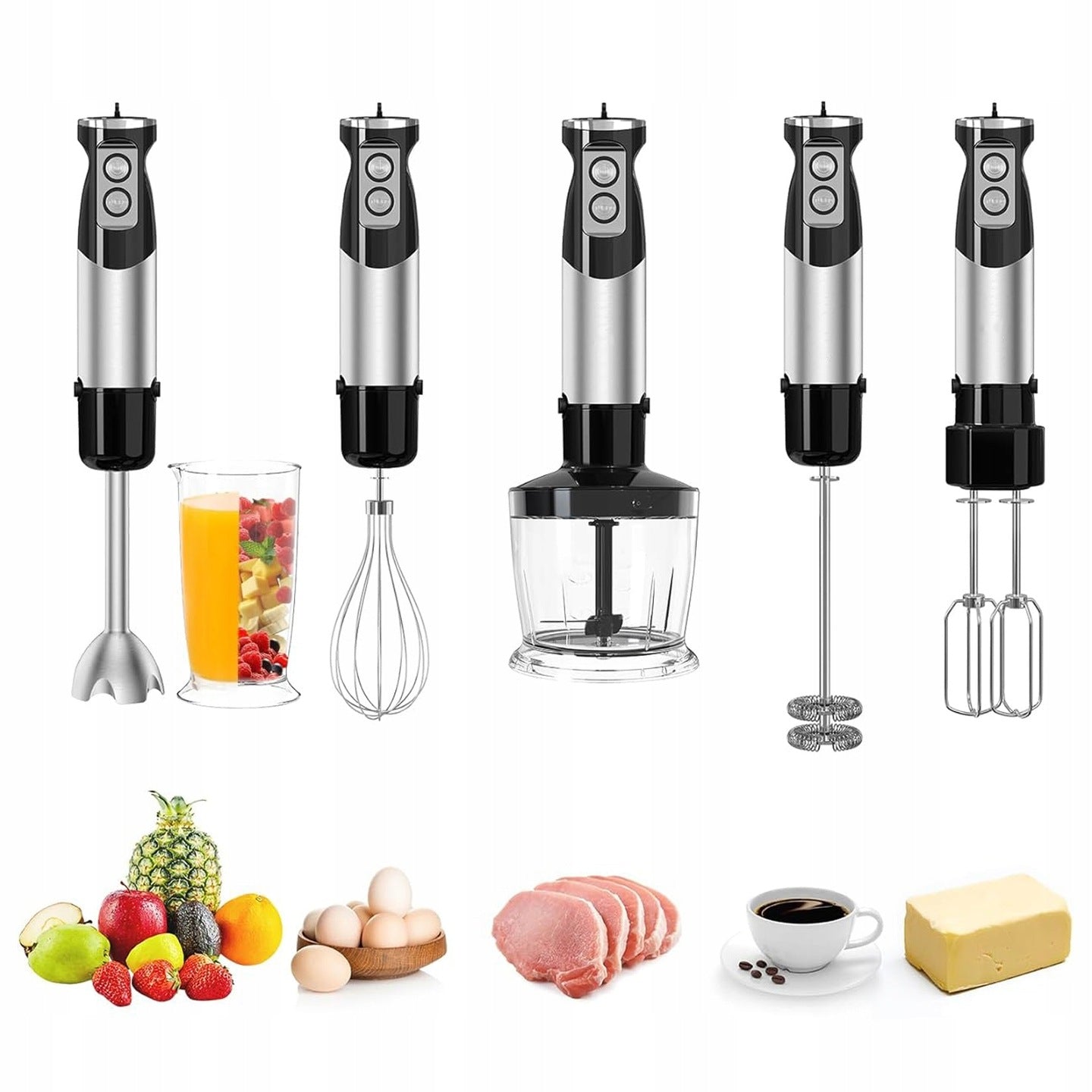 BLENDER HANDHELD KITCHEN MULTIFUNCTIONAL WATER BOTTLE MIXER ROBOT TURBO 600W 6in1 Brand no brand