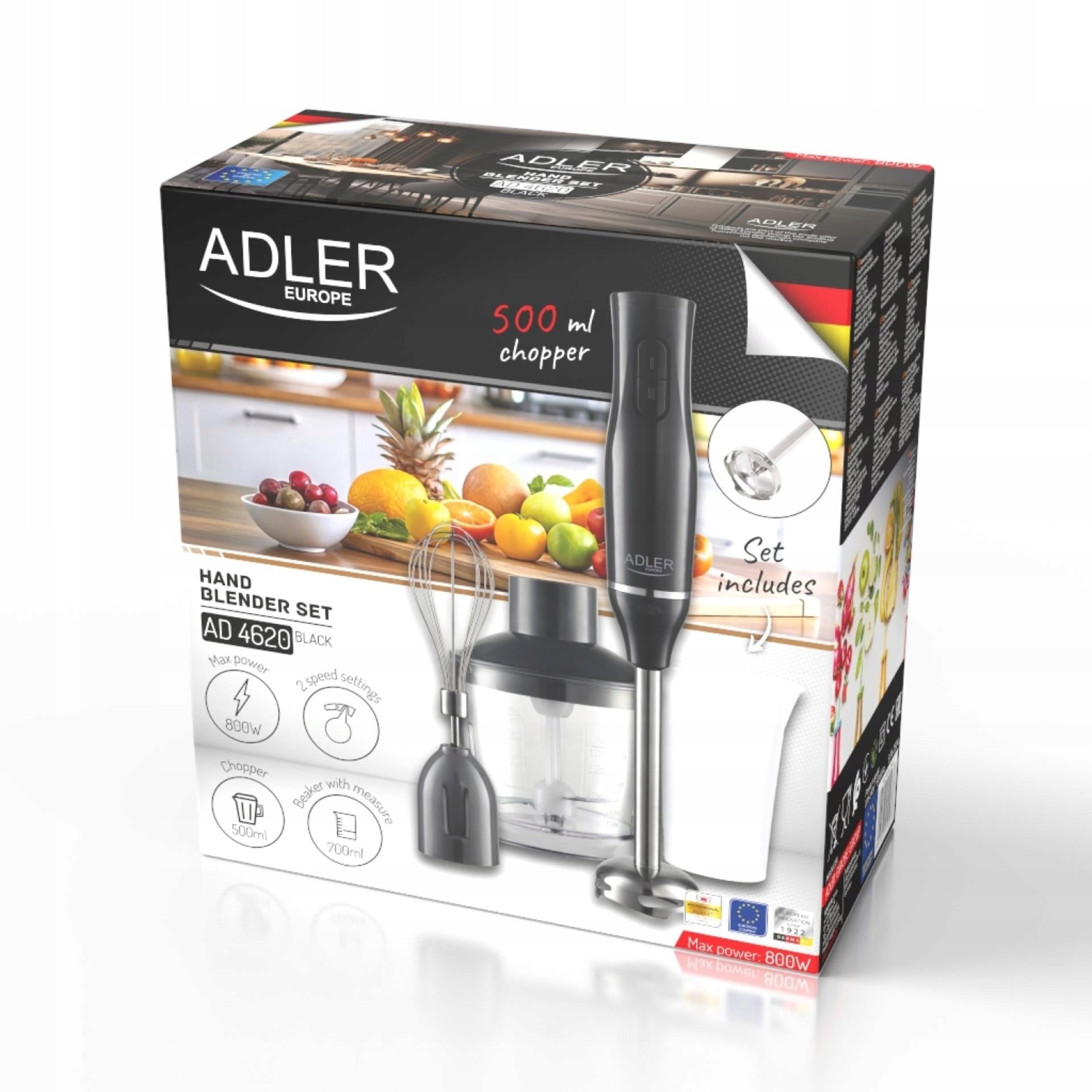 BLENDER HANDHELD MIXER MULTIFUNCTIONAL SHREDDER WHISK 4in1 STRONG 800W EAN (GTIN) 5905575910233