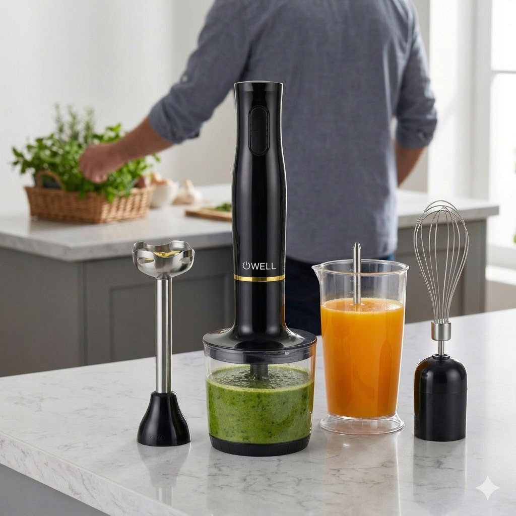 BLENDER HANDHELD MULTIFUNCTIONAL MIXER SHREDDER FOAMER 5in1 800W BLACK Manufacturer code OW4634