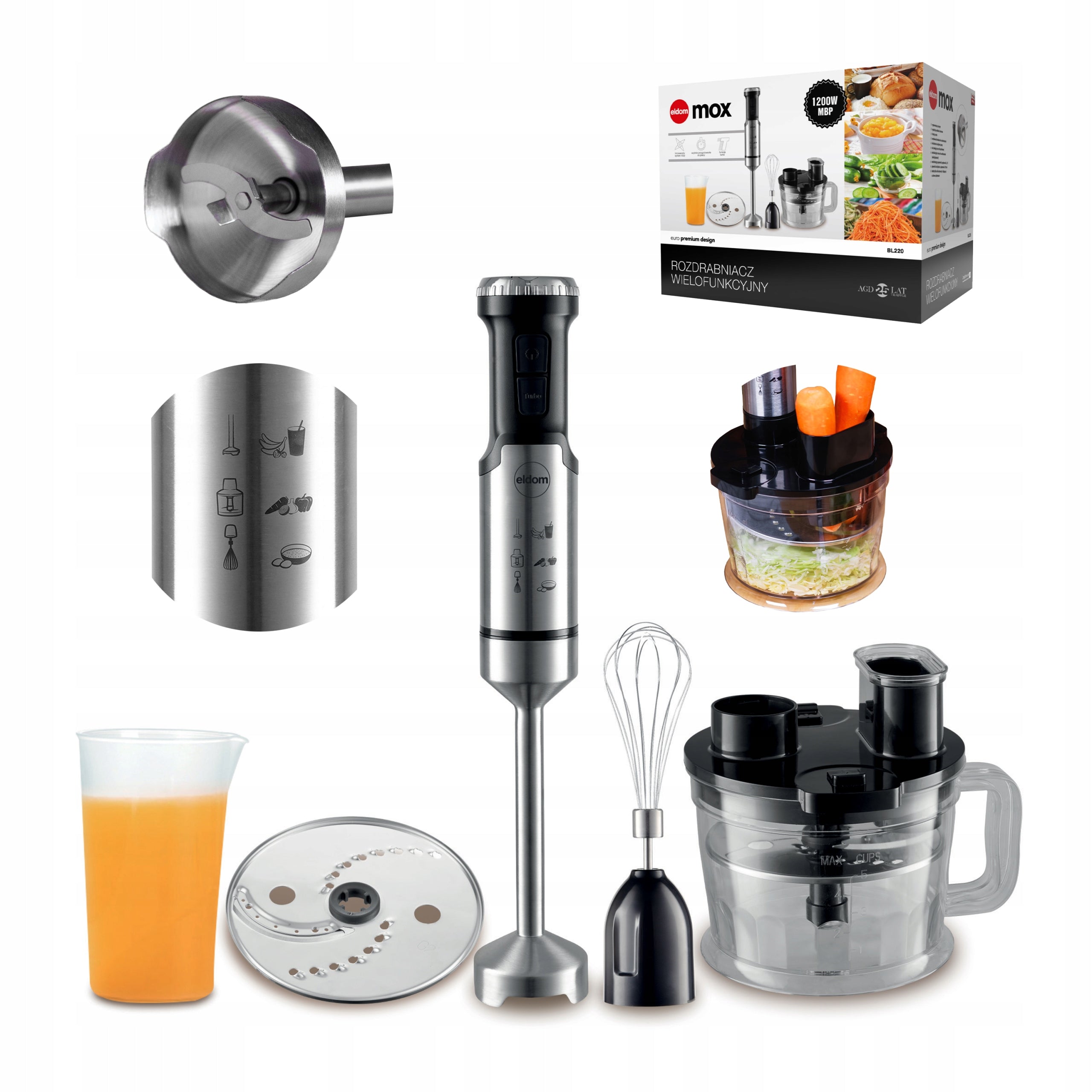 BLENDER MULTIFUNCTION MANUAL SHREDDER POWERFUL 1200W BL220 ELDOM