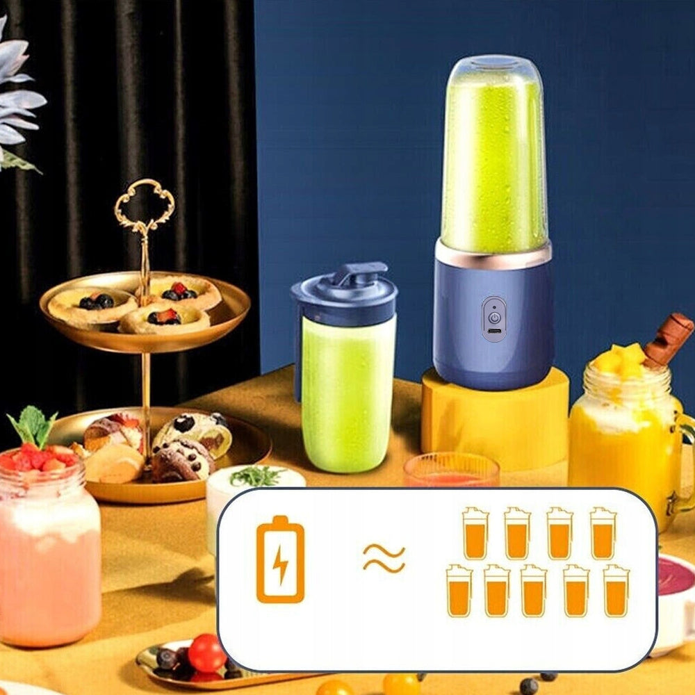 BLENDER PORTABLE 22000RPM 3D BLADES SILENT JUICE COCKTAIL MIXER Dominant color blue