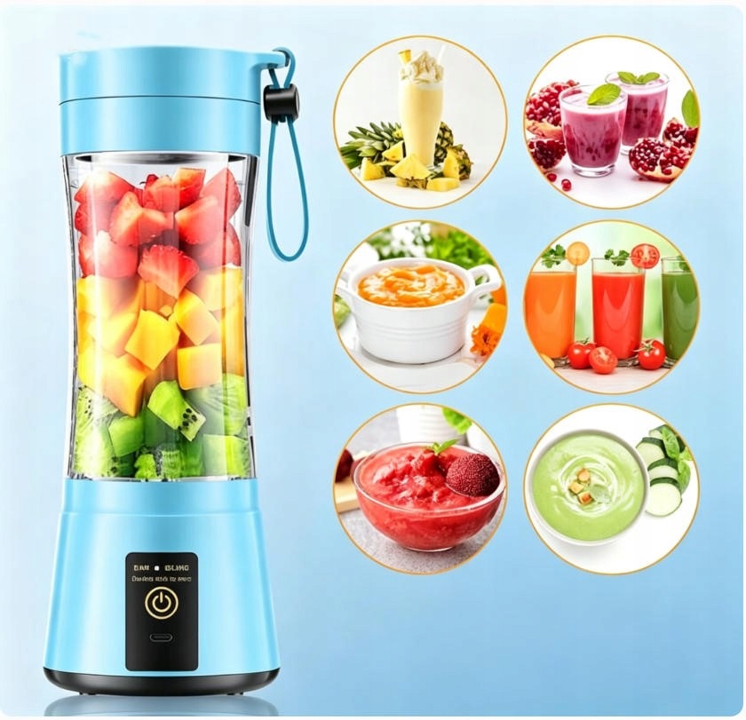 BLENDER PORTABLE SHAKER WIRELESS USB 380ml PERSONAL SHAKER Brand ADLER