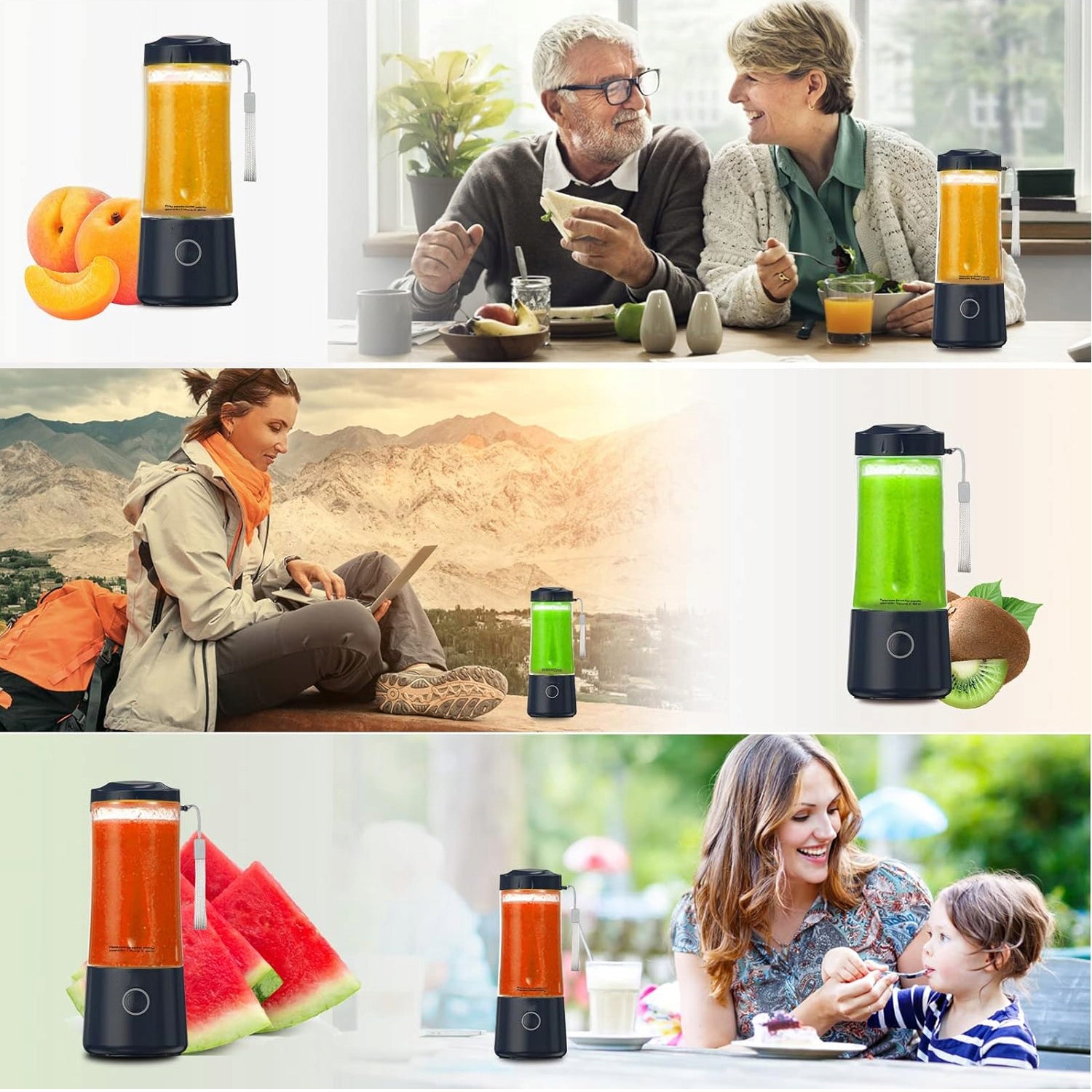 BLENDER TRAVEL BLENDER ELECTRIC MINI CUP BLENDER 400ML 4000MAH Dominant color black