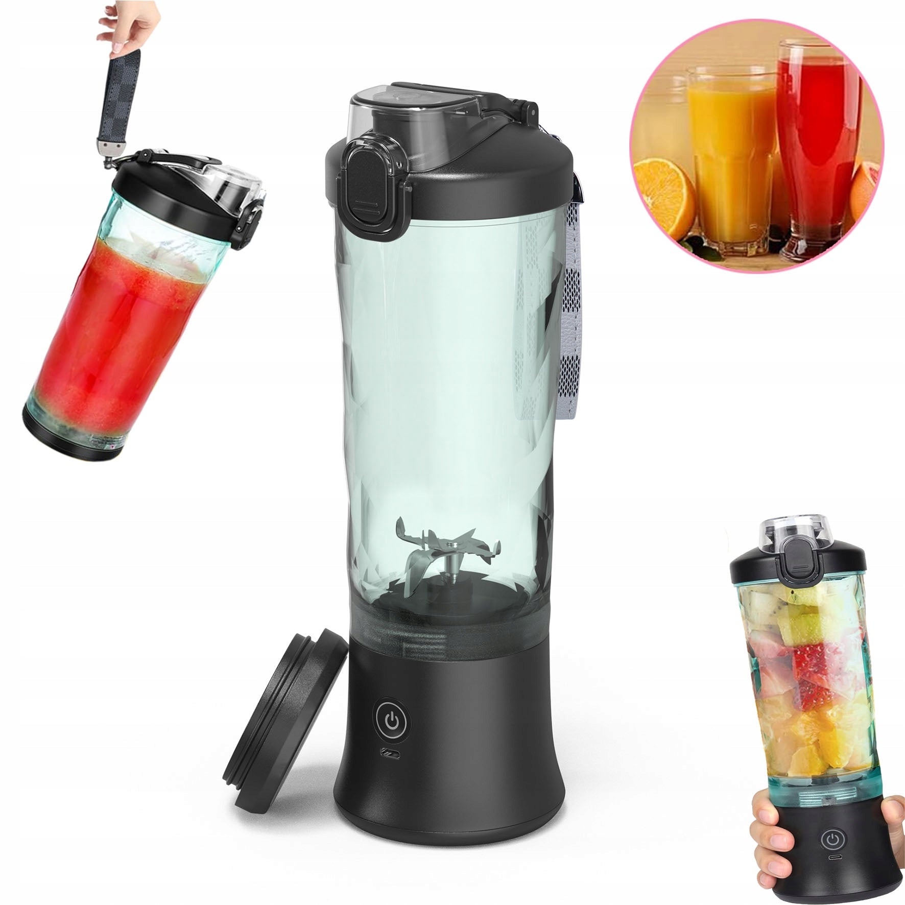 BLENDER TRAVEL WIRELESS PORTABLE JUICE SMOOTHIE WATERPROOF GLASS USB GIFT