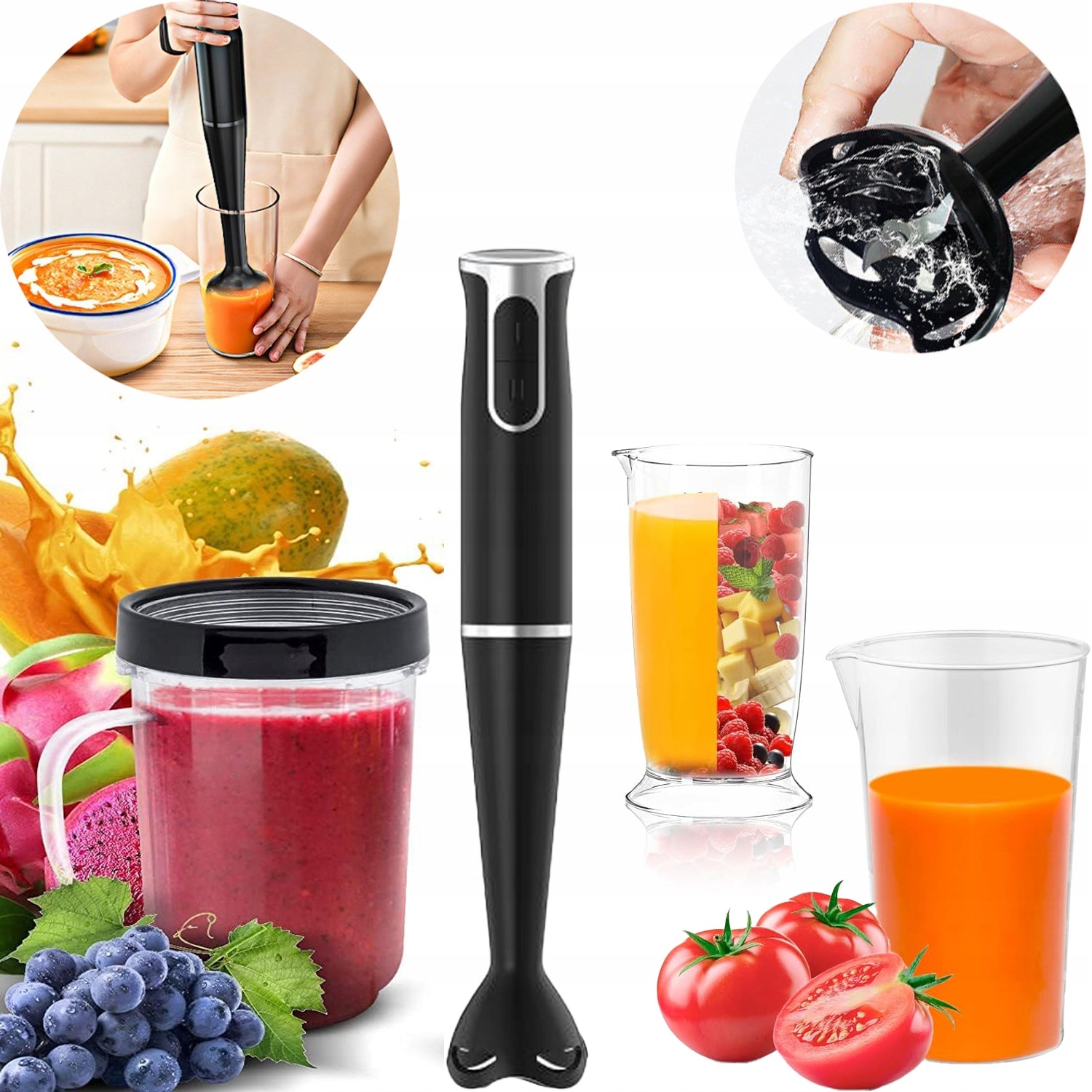 BLENDERELECTRIC FOOD MIXERHIGH POWER 200W BLACK