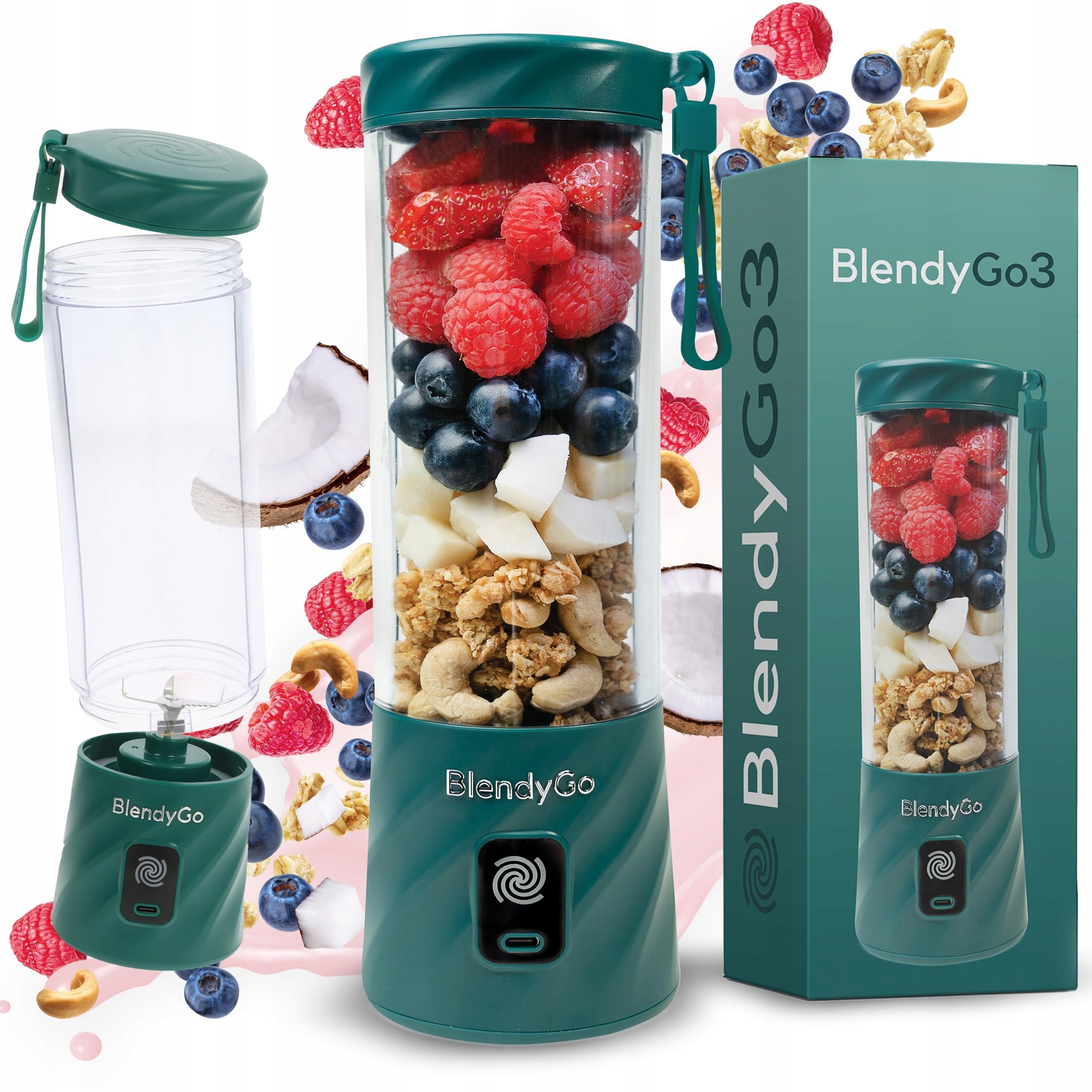 BLENDYGO 3 Blender For Smoothie Mini Portable USB 550ml BPA Free