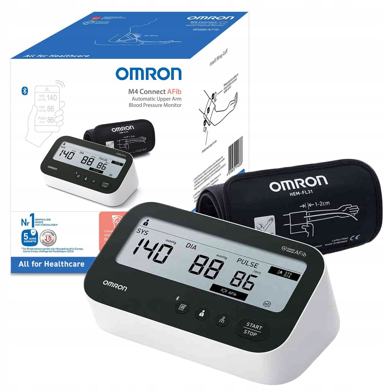 BLOOD PRESSURE MONITOR OMRON M4 CONNECT AFib NEW MODEL 2025 ATRIAL FIBRILLATION