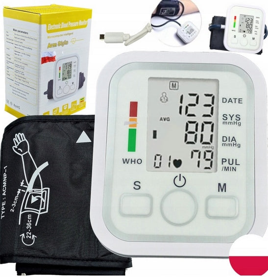 BLOOD PRESSURE MONITOR for checking the pressure of the ARM ON THE SHOULDER ARM