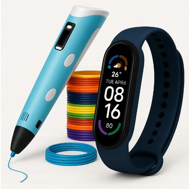 BLUE PEN 3D + SMART BAND 6 – BLUE SMARTWATCH