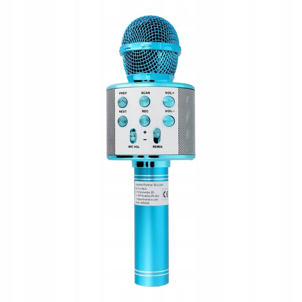 BLUE WIRELESS MICROPHONE WITH BLUETOOTH SPEAKER