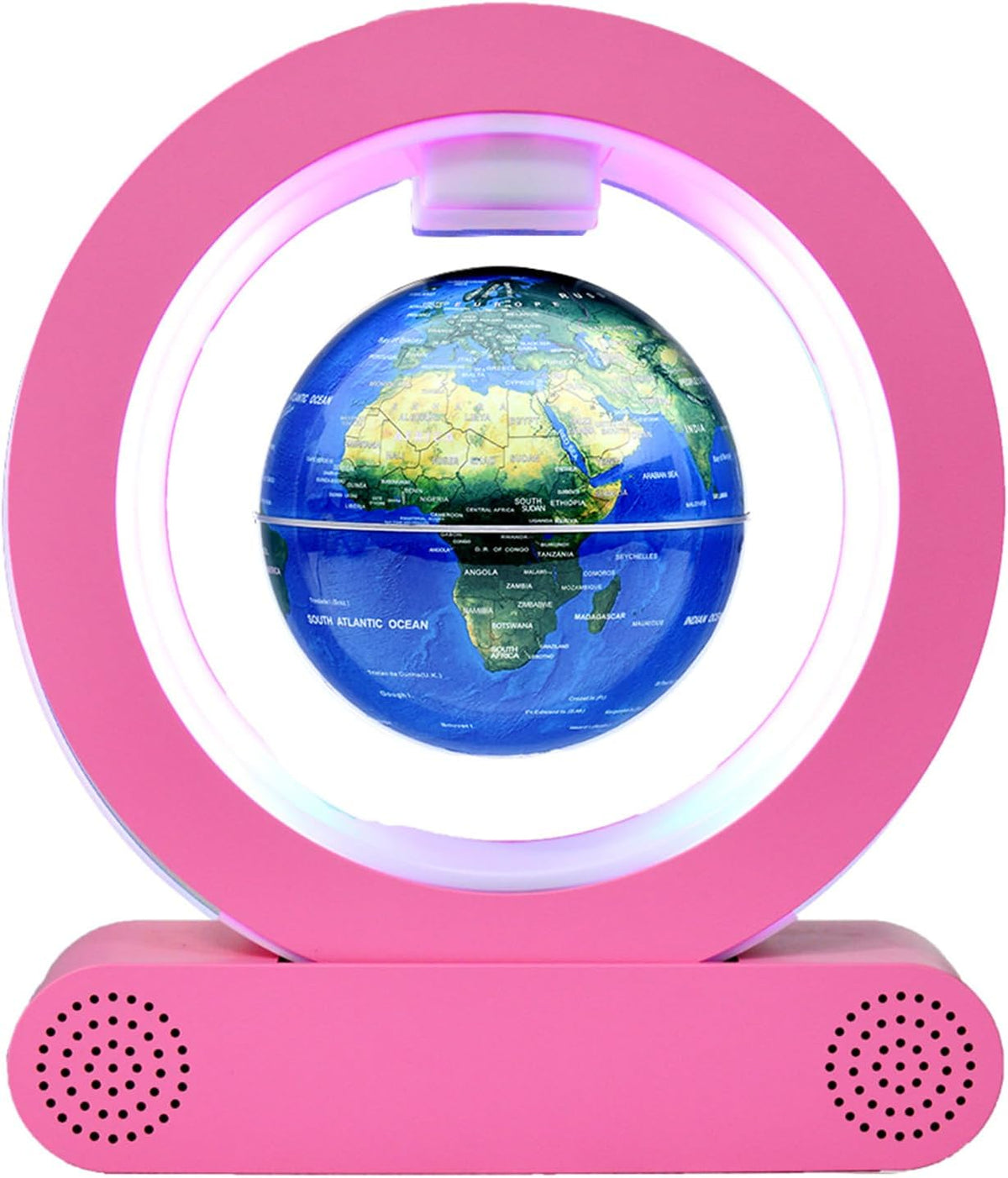 BLUETOOH SPEAKER LEVITATING GLOBE PINK 106mm GLOWING LED GIFT