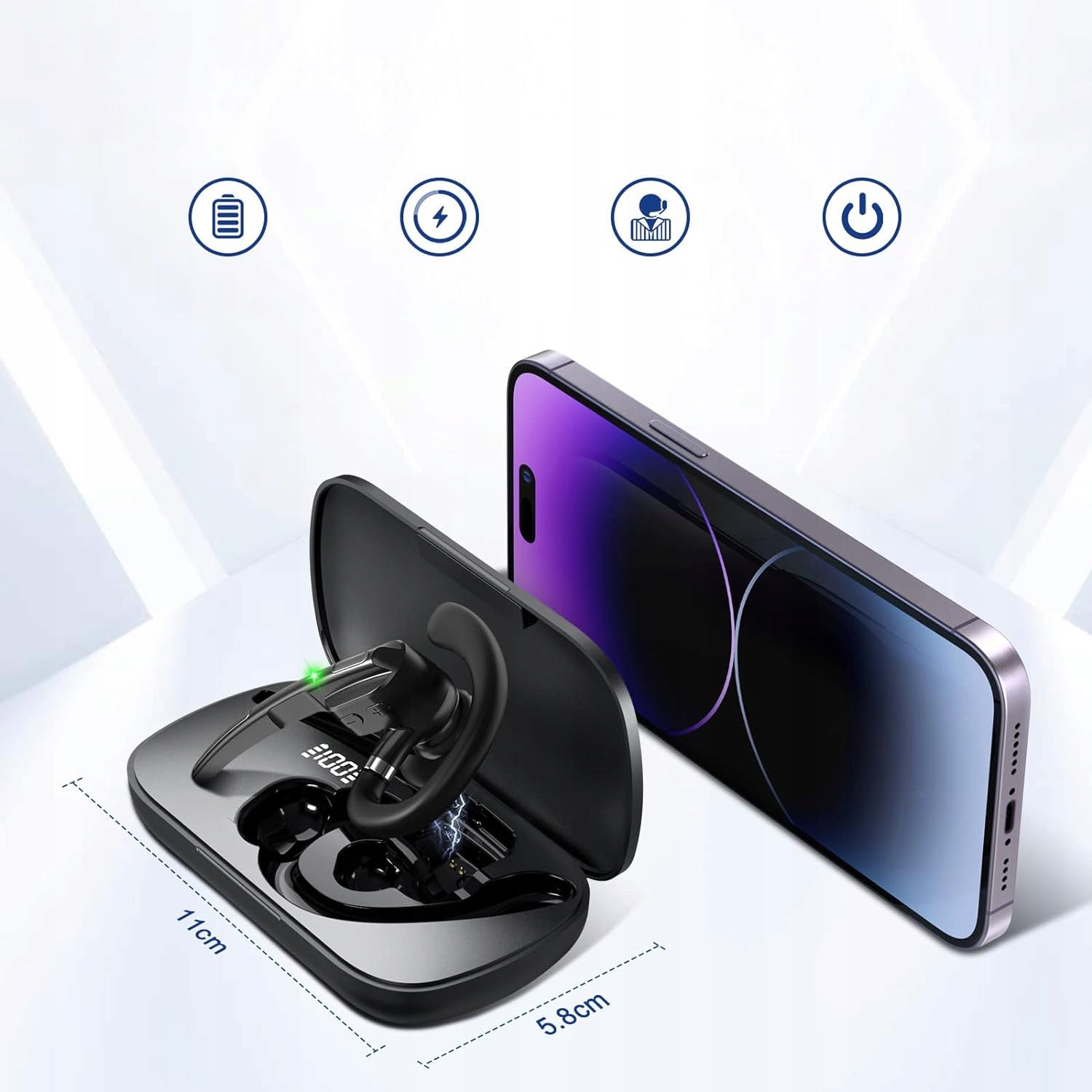 BLUETOOTH 5.2 WIRELESS NOISE CANCELLING HEADSET Packaging status original