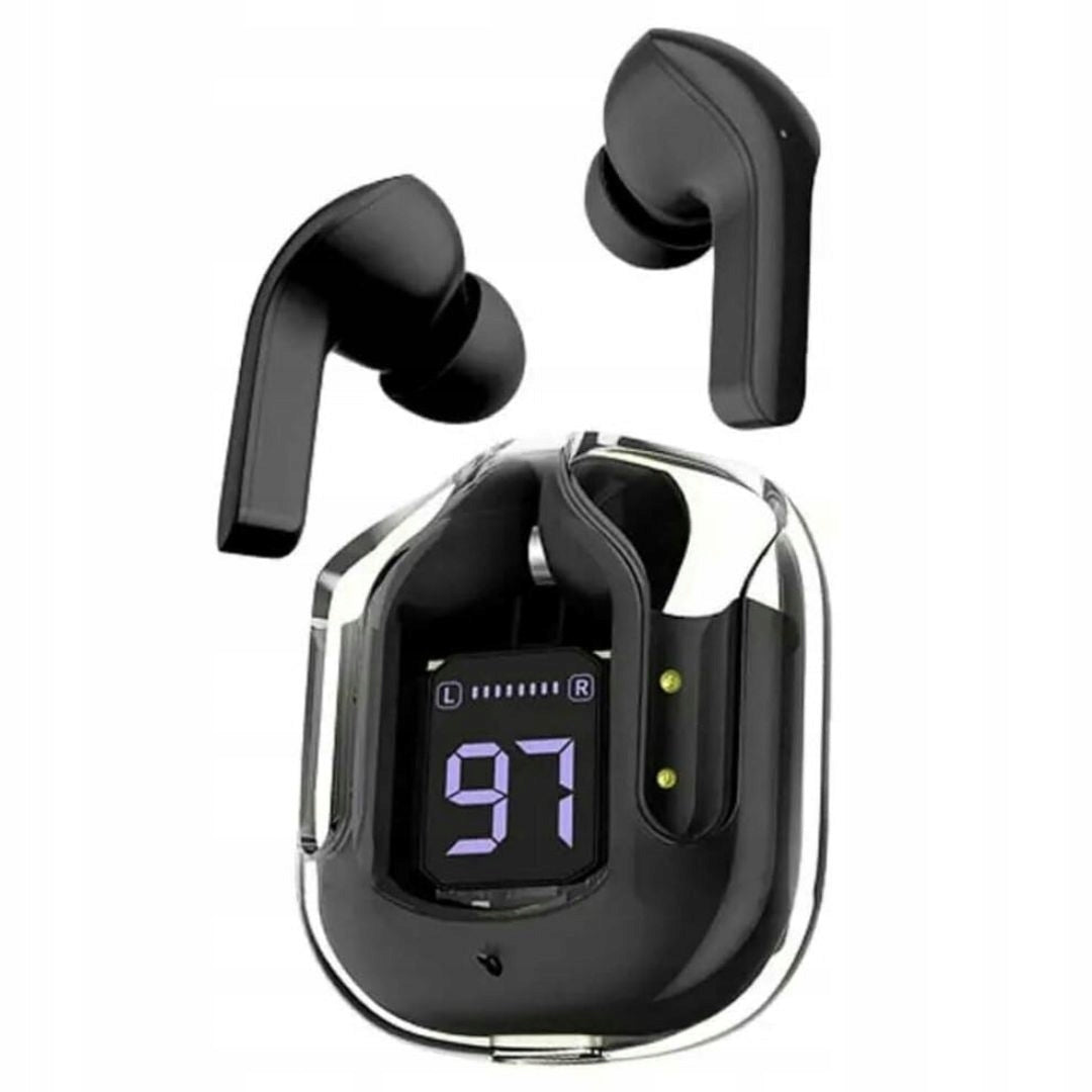 BLUETOOTH 5.3 EARBUDS - TRANSPARENT ULTRAPODS MAX- BLACK CLEAR Model other