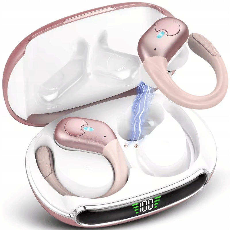 BLUETOOTH 5.3 WIRELESS BEHIND-THE-EAR HEADPHONES IN-EAR BASS TALK ROSES Brand LEMON