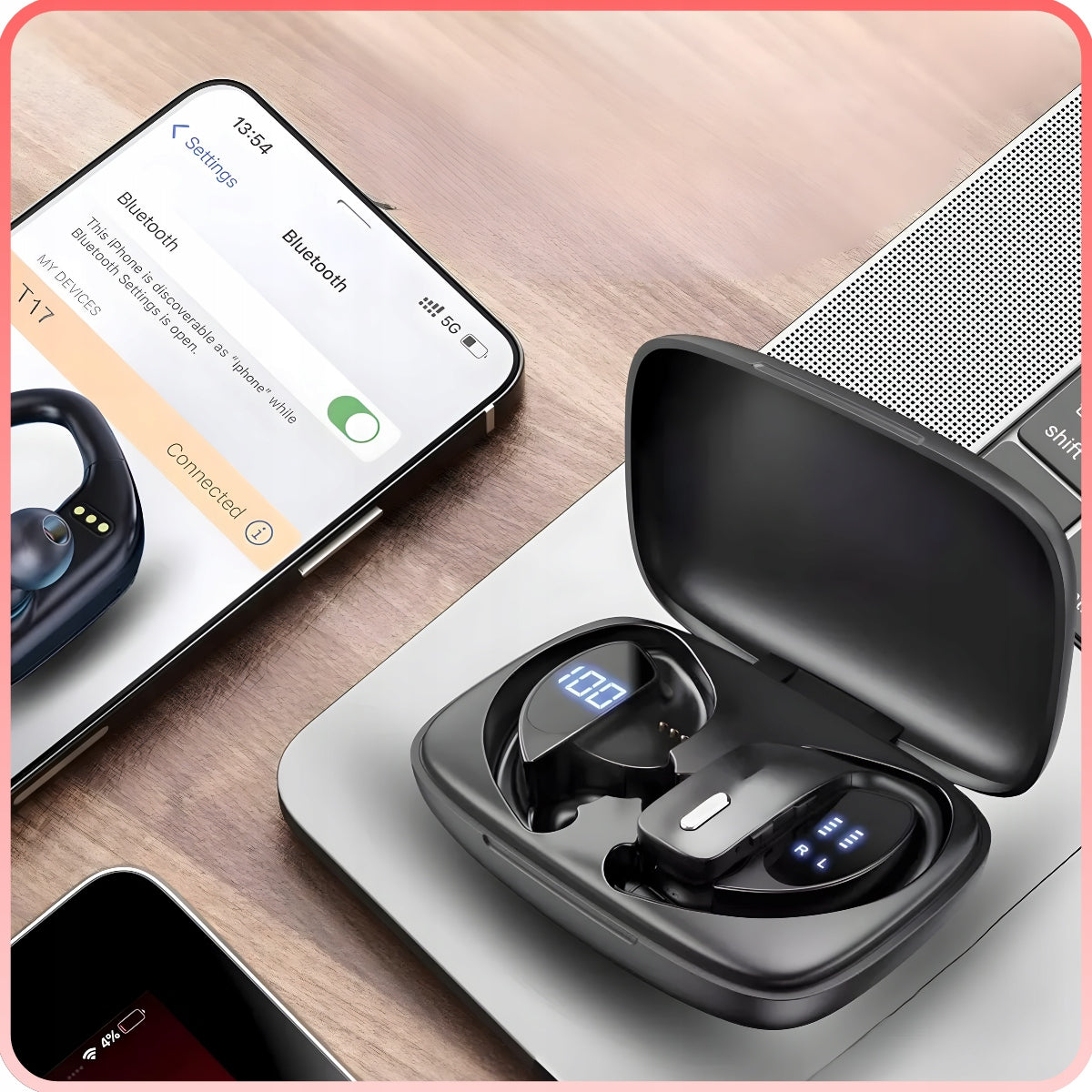 BLUETOOTH 5.3 WIRELESS HEADPHONES IN-EAR USB-C SPORTS LED EDR TWS Packaging status original