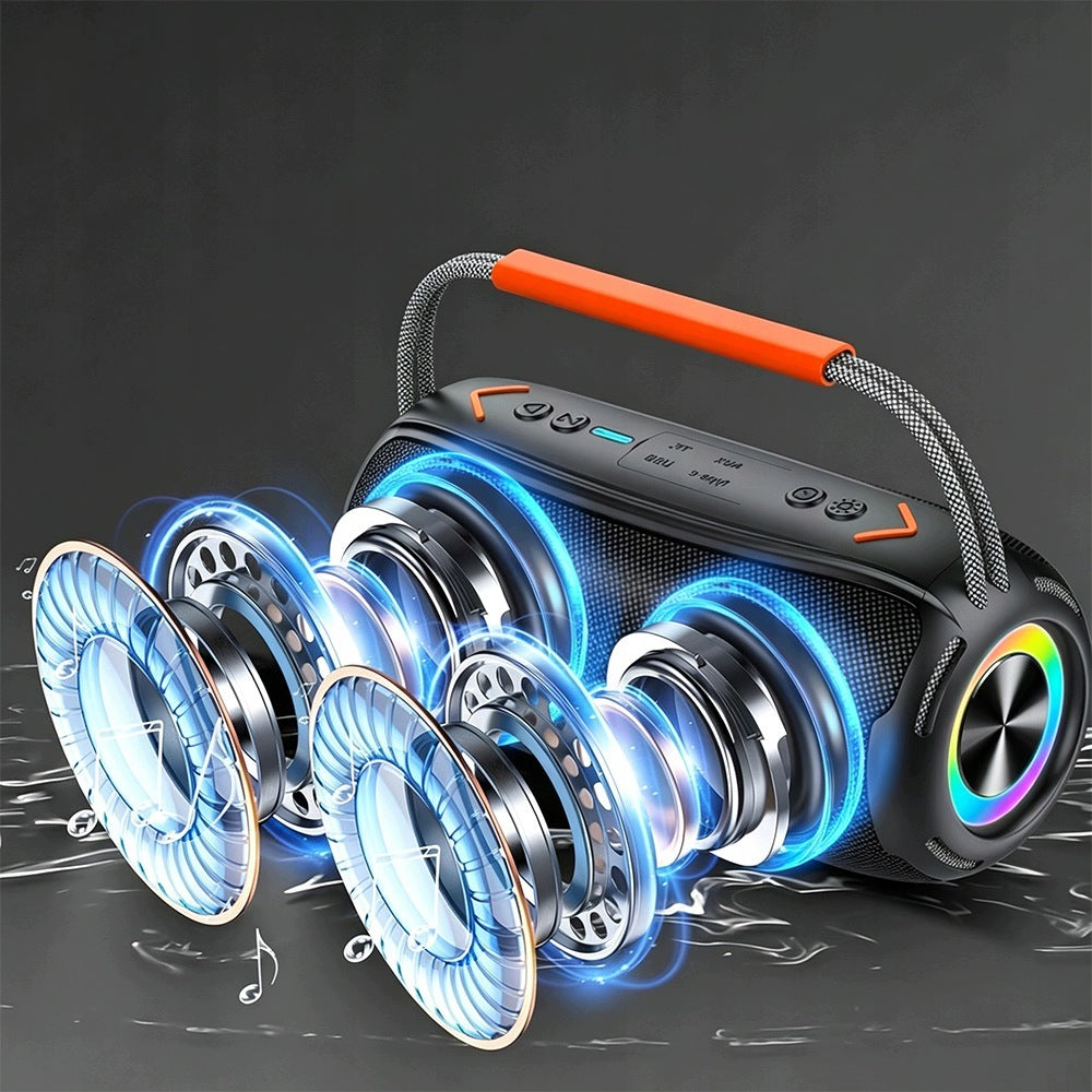BLUETOOTH 5.4 SPEAKER WITH RADIO PORTABLE WIRELESS IPX6 WATERPROOF 20W Packaging status original