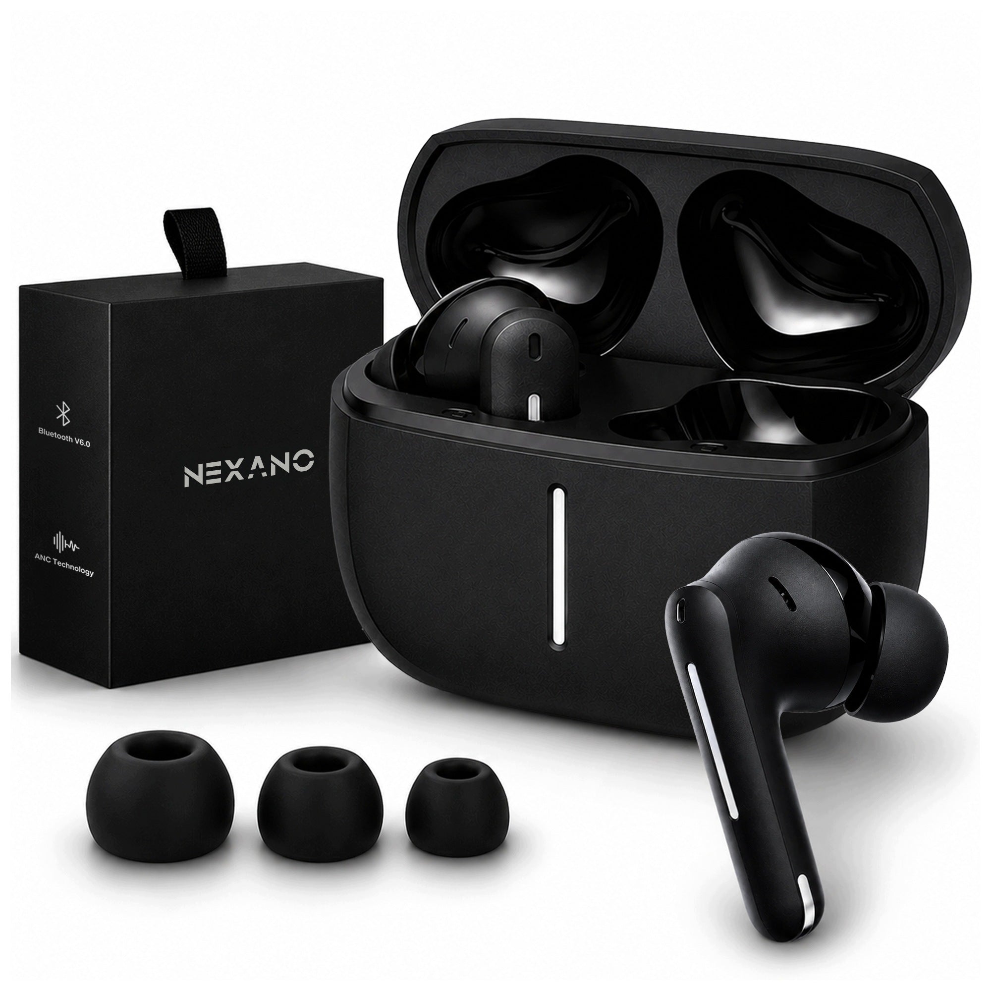 BLUETOOTH 6.0 ANC WIRELESS HEADPHONES IN-EAR BASS CALLS
