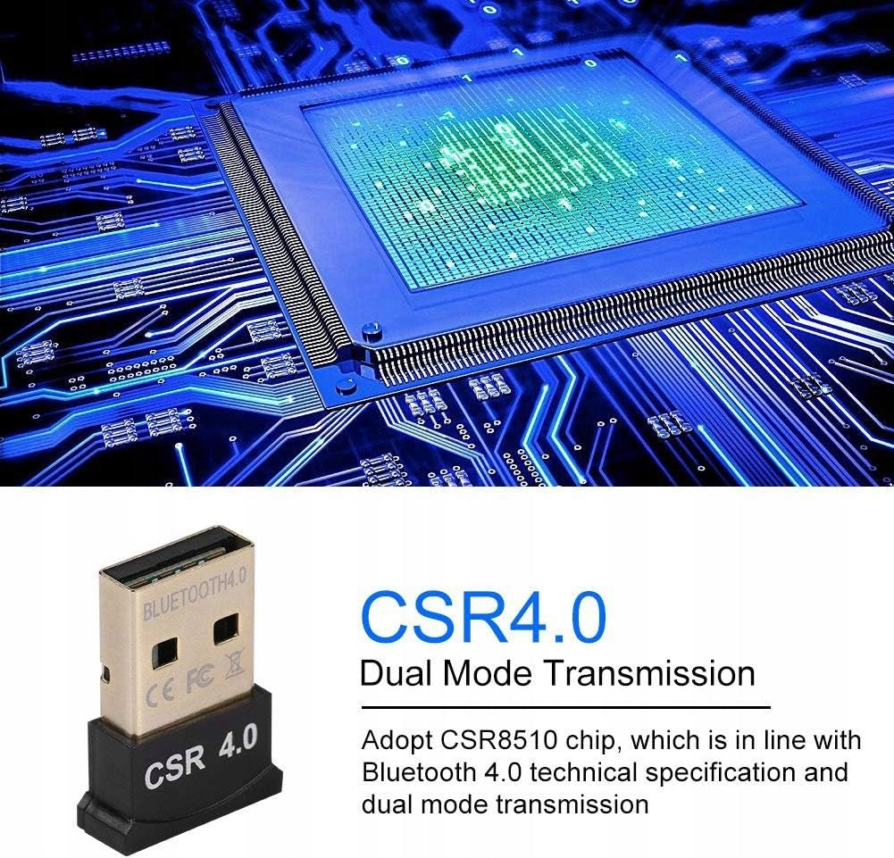 BLUETOOTH ADAPTER 4.0 CSR USB DONGLE RANGE 20M Brand no brand