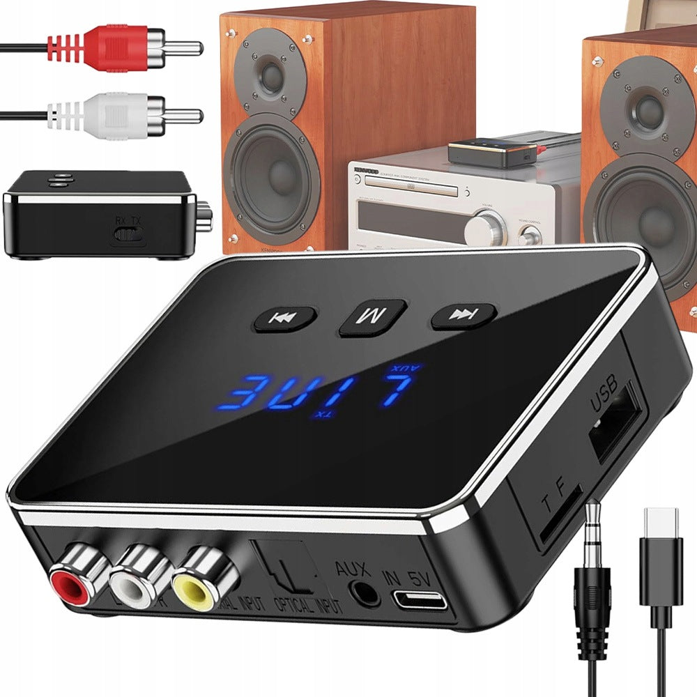 BLUETOOTH ADAPTER 5.4 TRANSMITTER + RECEIVER AUX RCA JACK 3,5MM MINI BT 5V