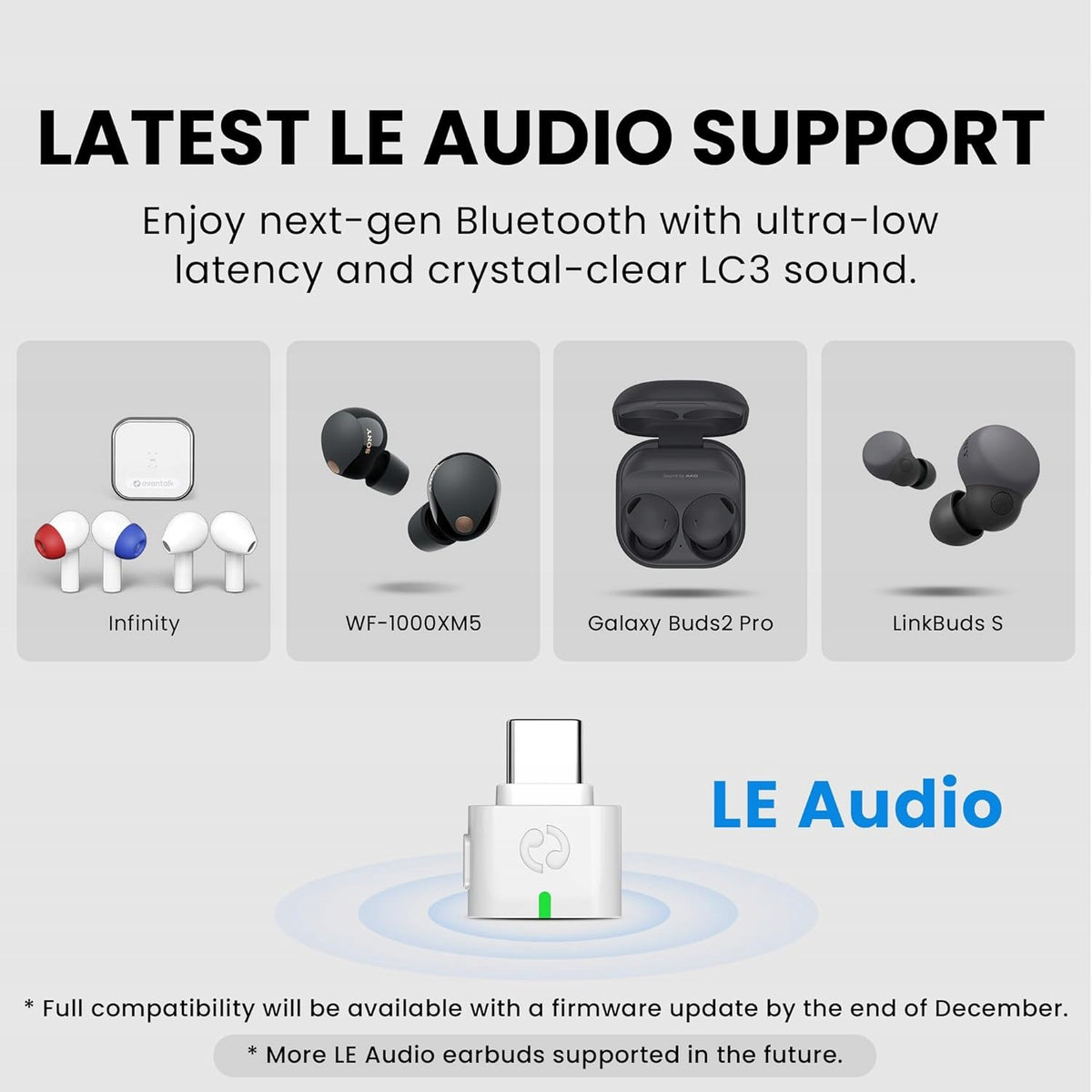 BLUETOOTH ADAPTER 5.4 USB-C LE AUDIO DONGLE LOW LATENCY Brand no brand