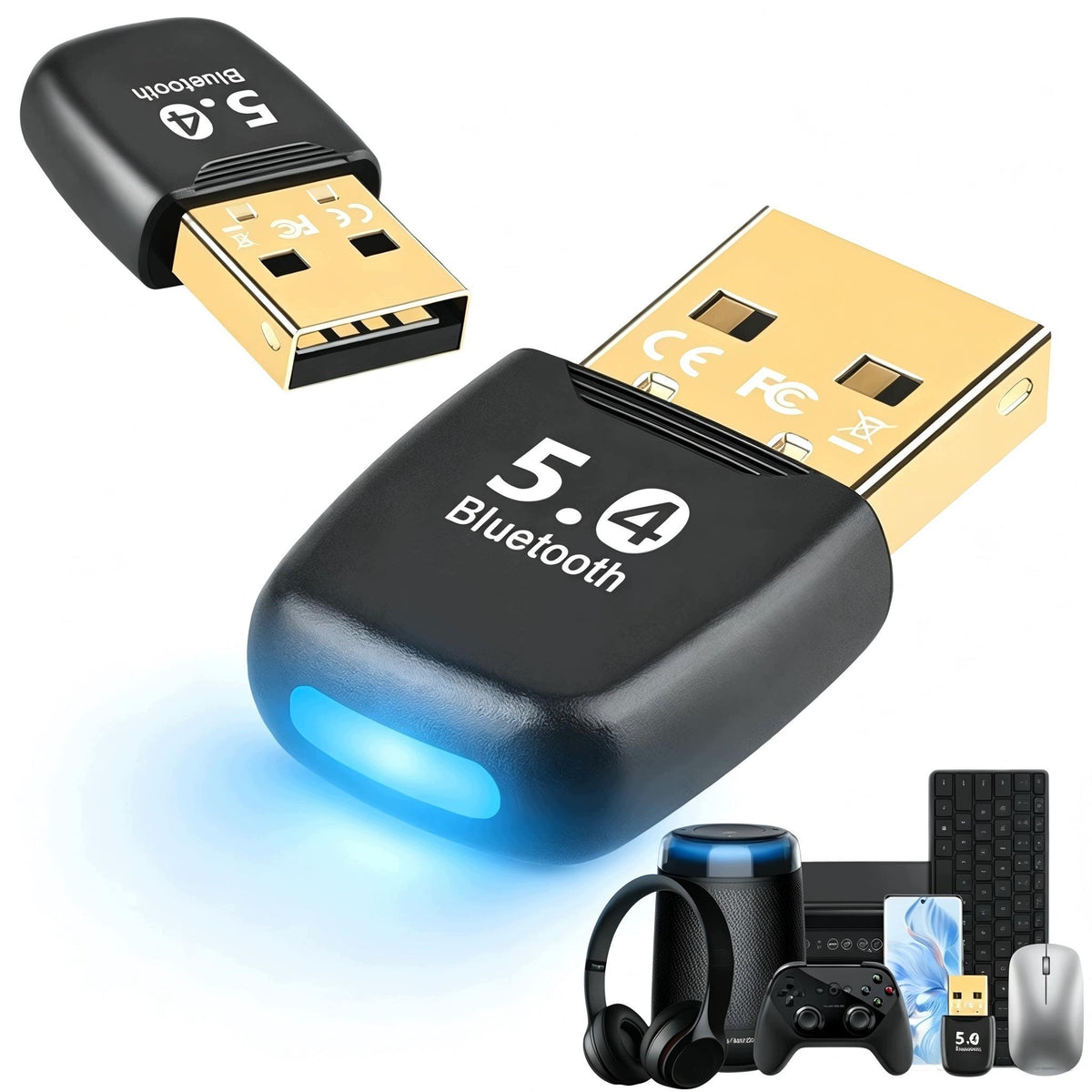BLUETOOTH ADAPTER 5.4 USB TO COMPUTER PC DONGLE SOUNIX LONG RANGE