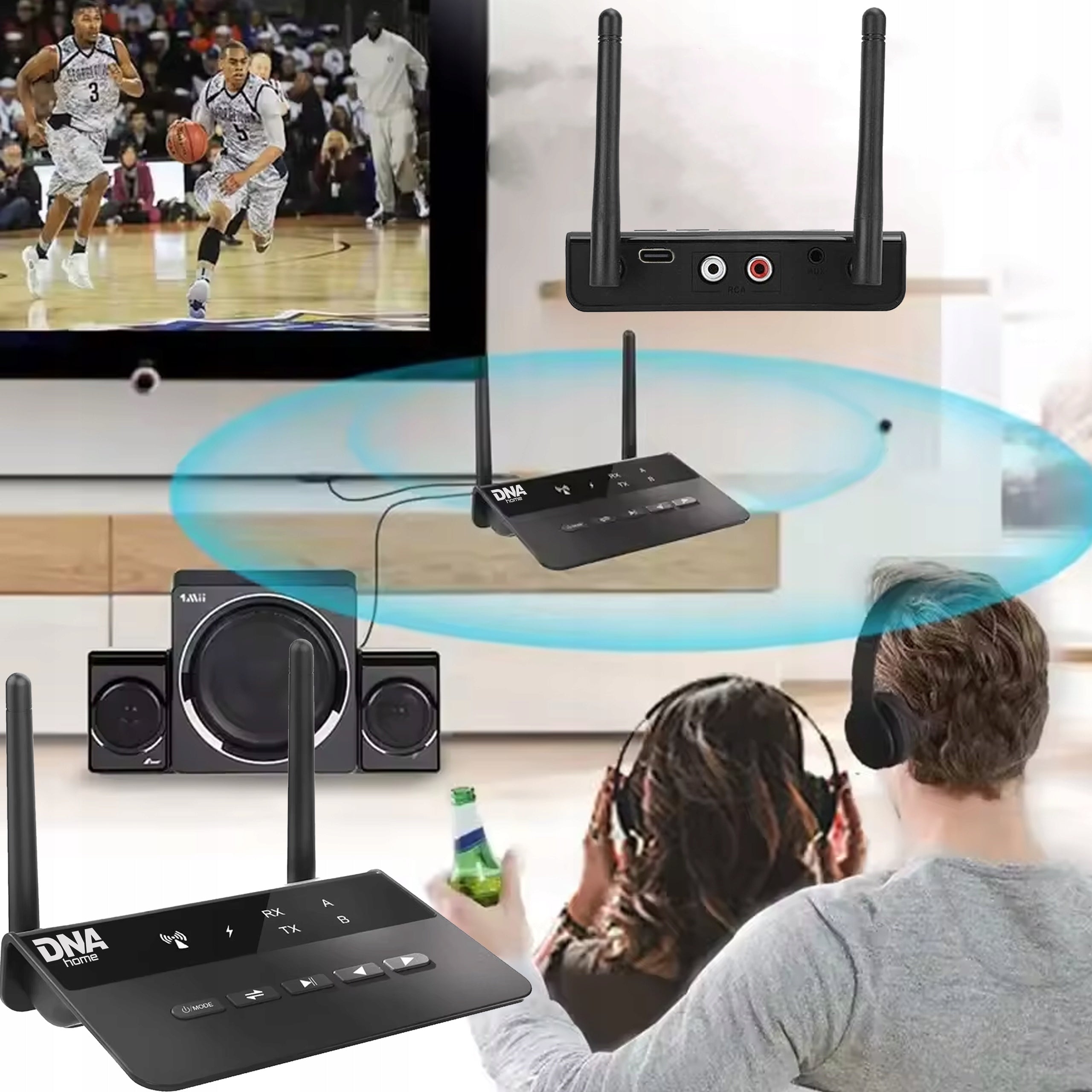 BLUETOOTH ADAPTER DNA HTVR WIRELESS TRANSMISSION SYSTEM 5.0 USB-C RCA Brand DNA