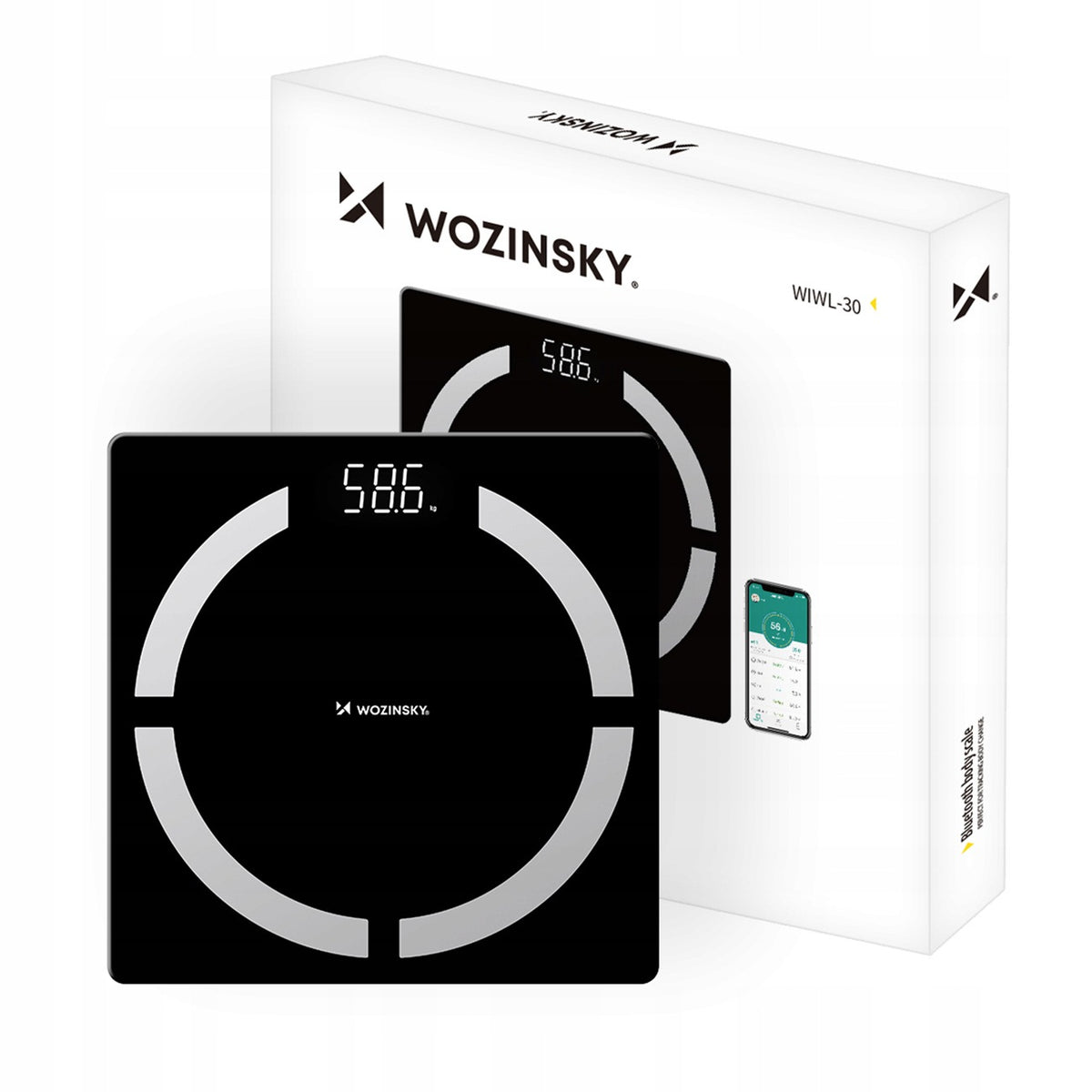 BLUETOOTH ANALYTICAL SCALE 180 KG WITH APPLICATION 8 USERS TEMPERED GLASS