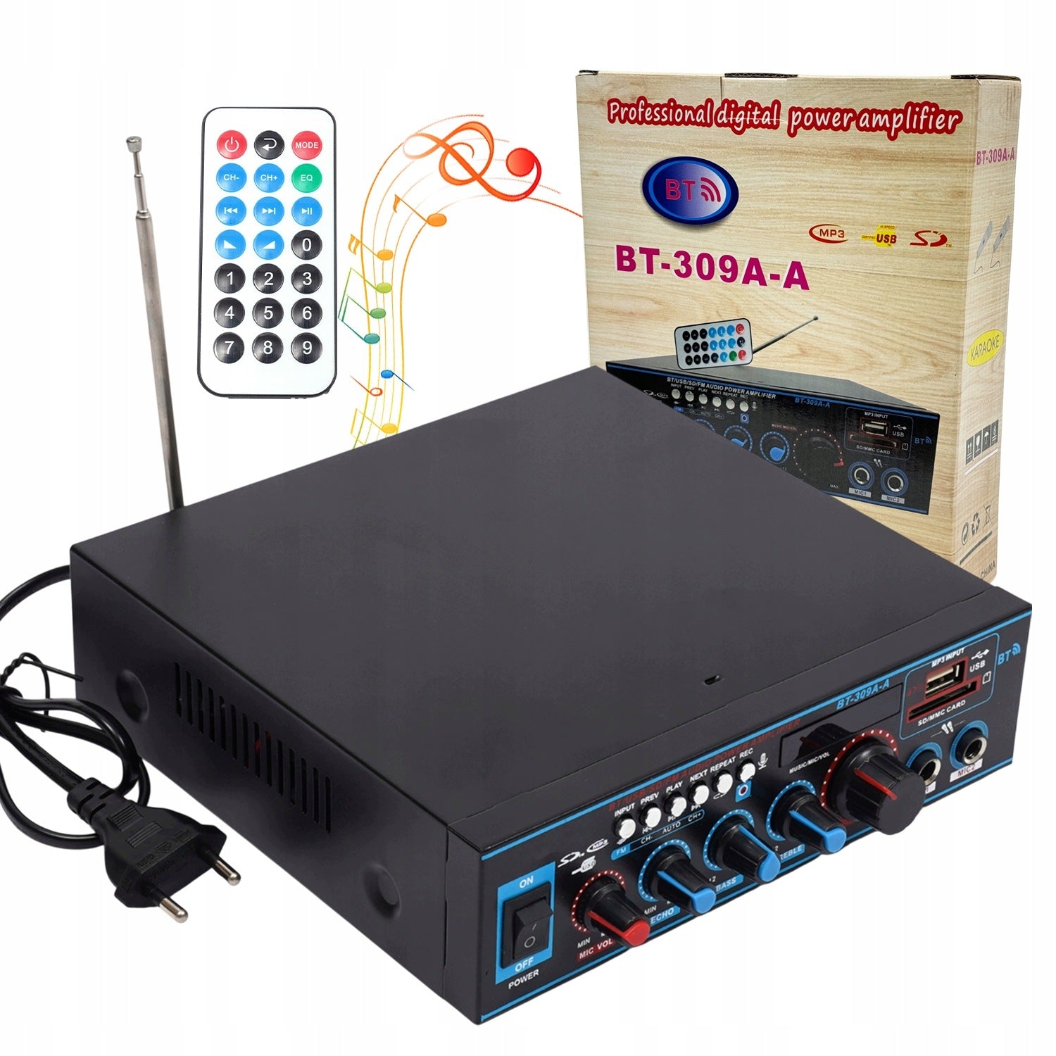 BLUETOOTH AUDIO AMPLIFIER HIFI STEREO RADIO FM HOME 400W