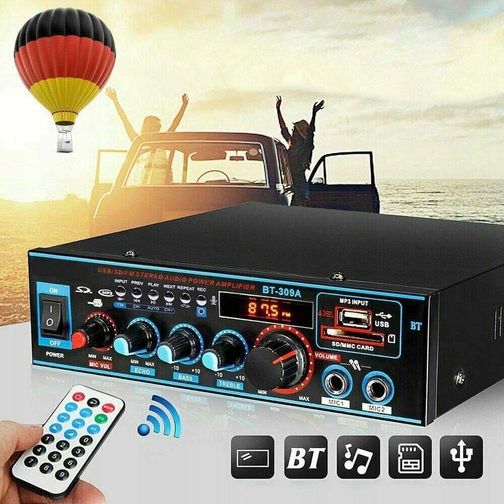 BLUETOOTH AUDIO AMPLIFIER WITH FM RADIO LCD DISPLAY AND REMOTE CONTROL BT-309A-A Model oph-AK-45