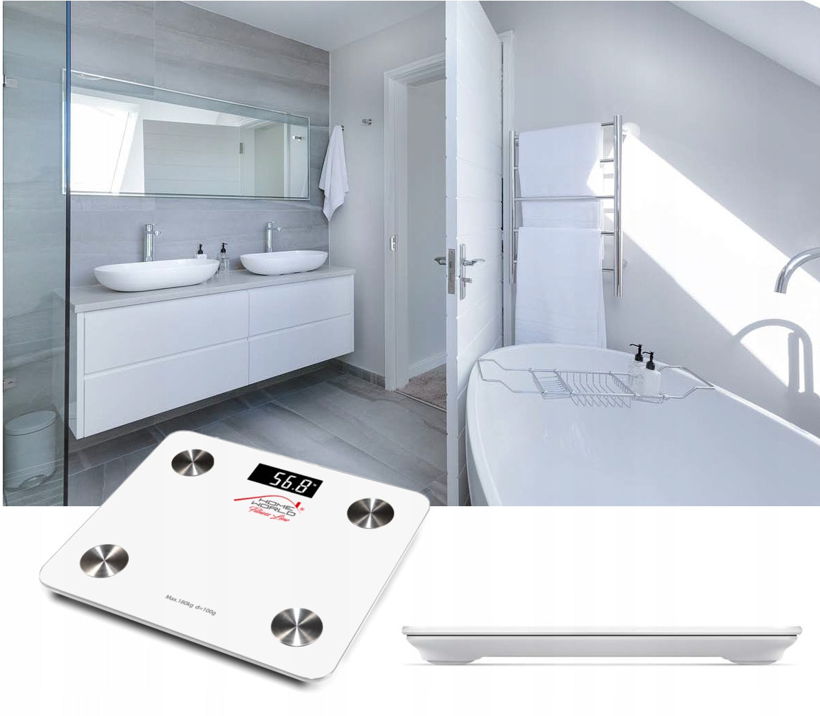 BLUETOOTH Analytical BATHROOM SCALE 180kg APPLICATION in Polish TECH-MED Manufacturer code HW-FIT001