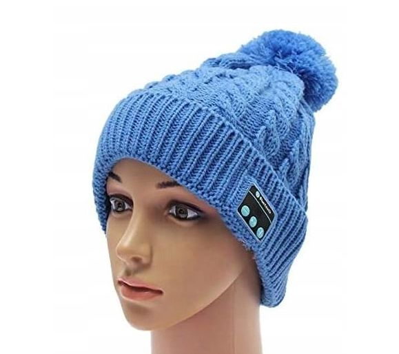 BLUETOOTH CAP WITH STEREO SPEAKERS AND MICROPHONE WINTER BLUE GIFT