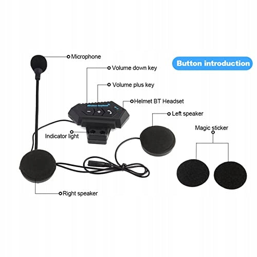 BLUETOOTH HEADPHONES FOR MOTORCYCLE HELMET WIRELESS HI FI FOR DRIVER Manufacturer's catalog number Bez marki