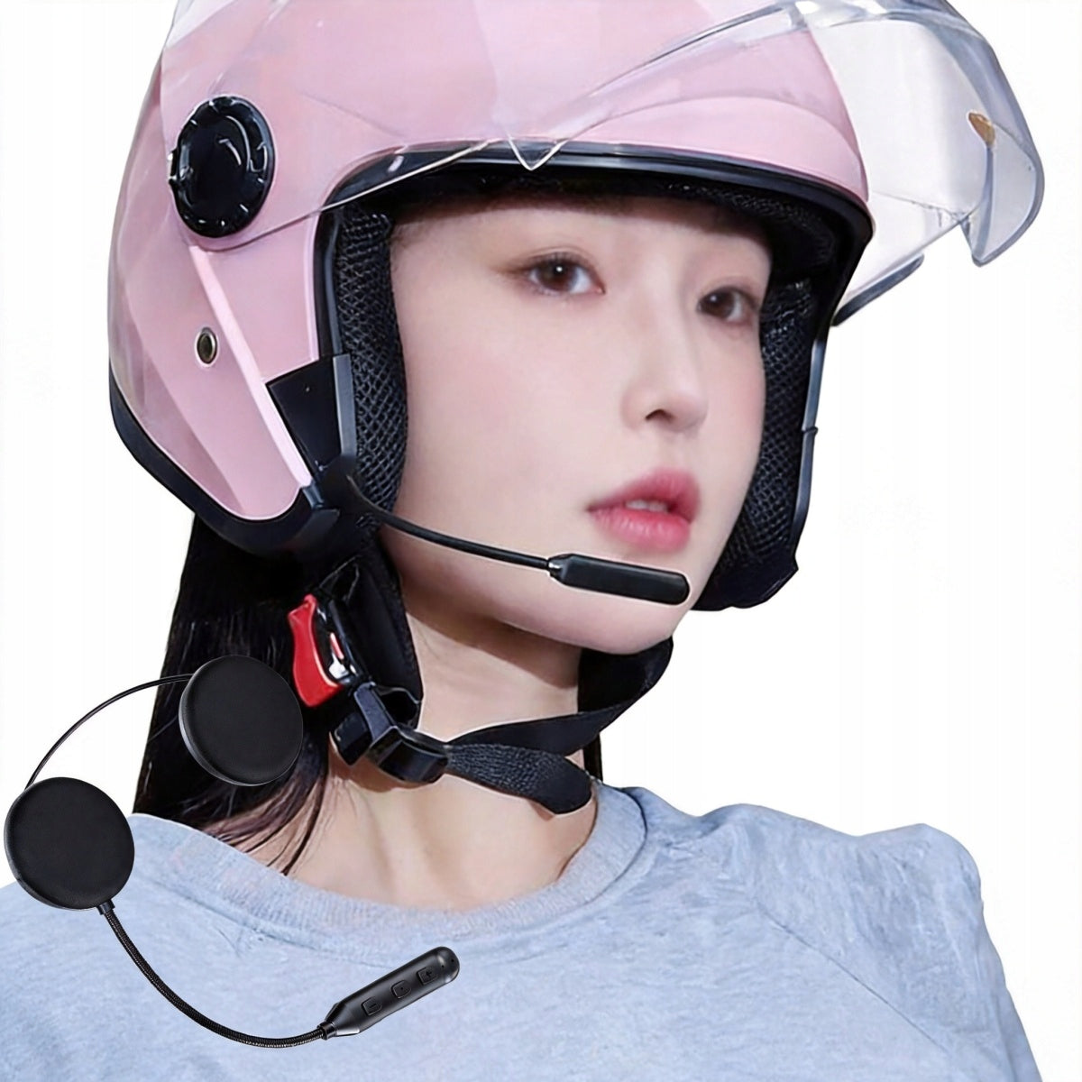 BLUETOOTH HEADSET WITH MICROPHONE FOR HELMET MOTORCYCLE Packaging status original