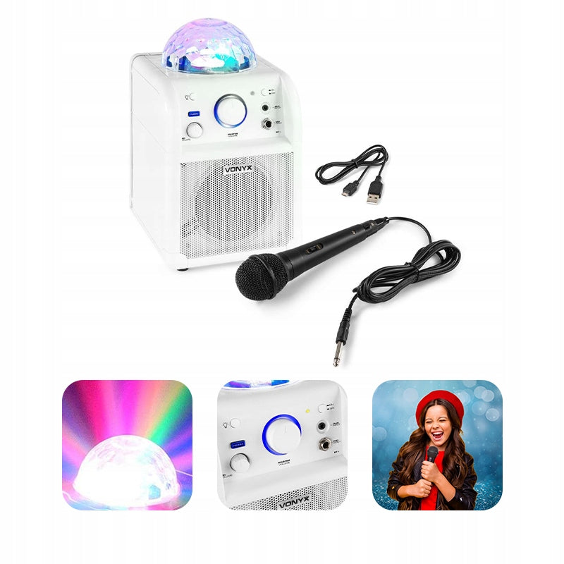 BLUETOOTH KARAOKE USB LED Speaker BALL+ Microphone