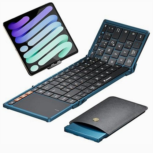 BLUETOOTH KEYBOARD FOLDABLE WITH QWERTZ TOUCHPAD FOR IPAD TABLET