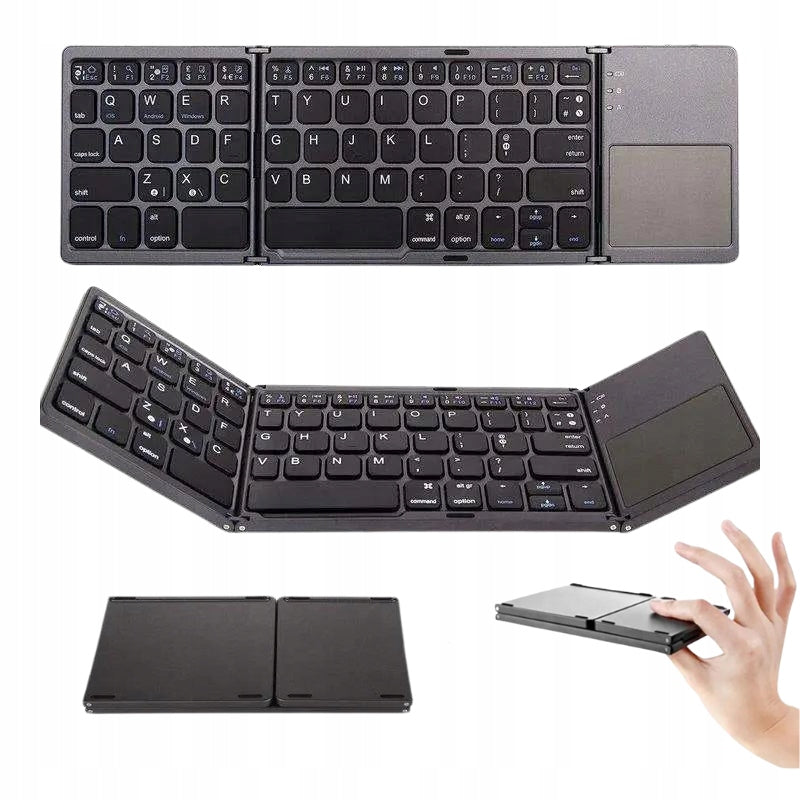 BLUETOOTH KEYBOARD UNIVERSAL FOLDABLE DARK GRAY