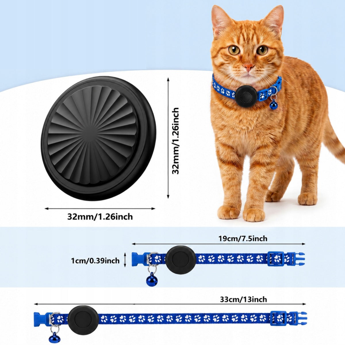 BLUETOOTH LOCATOR FOR CAT DOG REFLECTIVE COLLAR Packaging status original