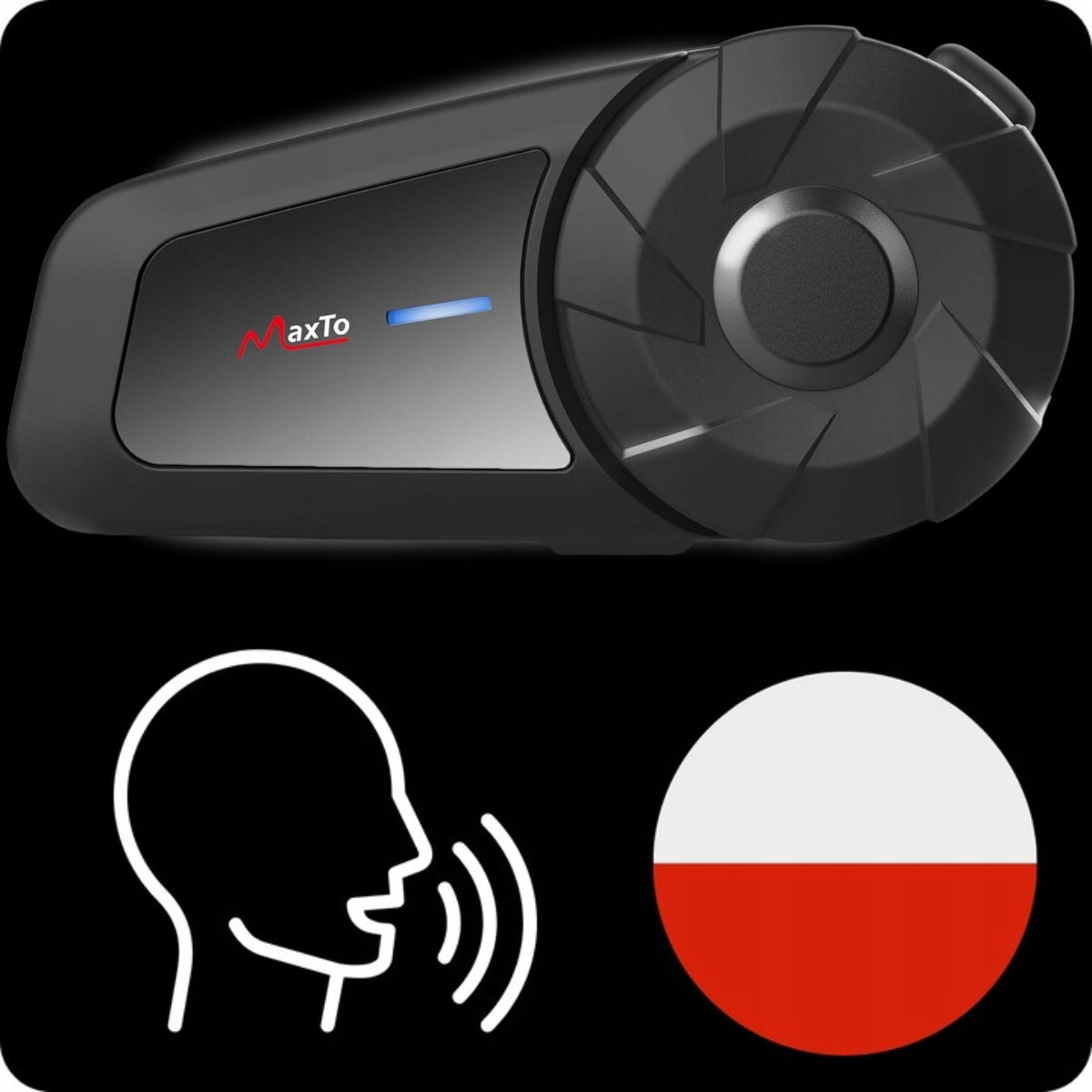 BLUETOOTH MAXTO MX1 MOTORCYCLE INTERCOM | BLUETOOTH| Polish LECTOR EAN (GTIN) 5903815414497