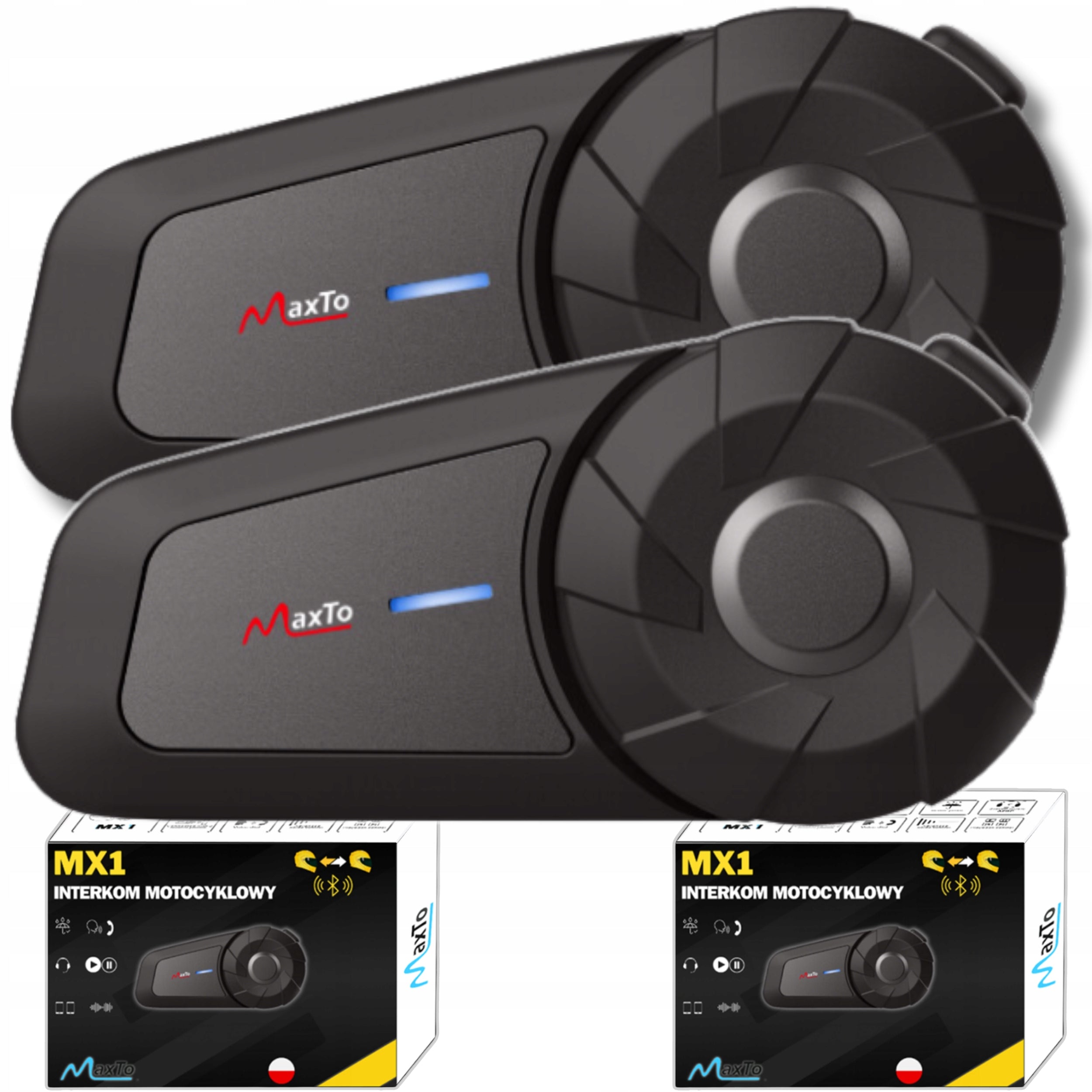 BLUETOOTH MAXTO MX1 MOTORCYCLE INTERCOM | BLUETOOTH| Polish LECTOR