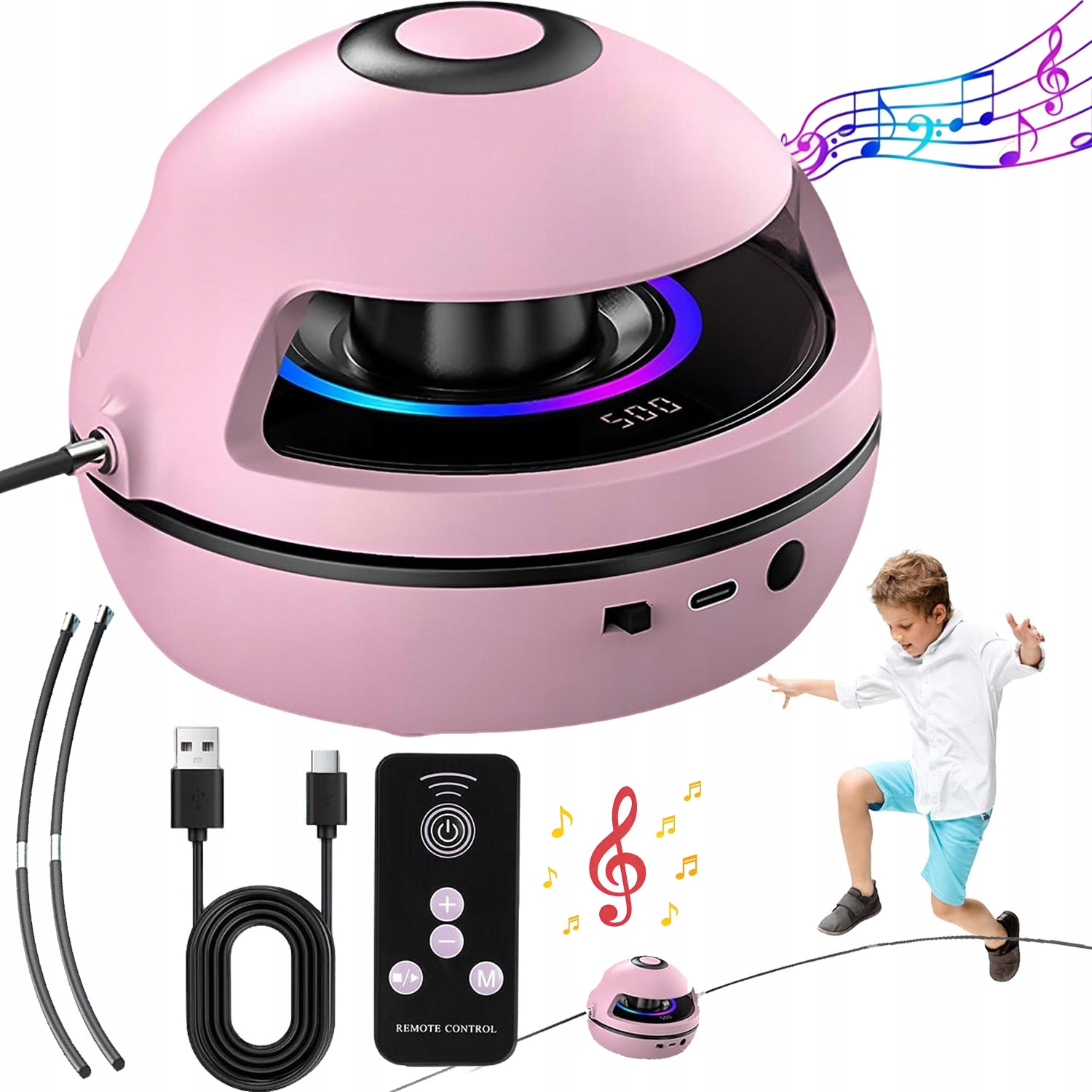 BLUETOOTH MUSIC SKIPPING ROPE AUTOMATIC WITH COUNTER + LED DISPLAY